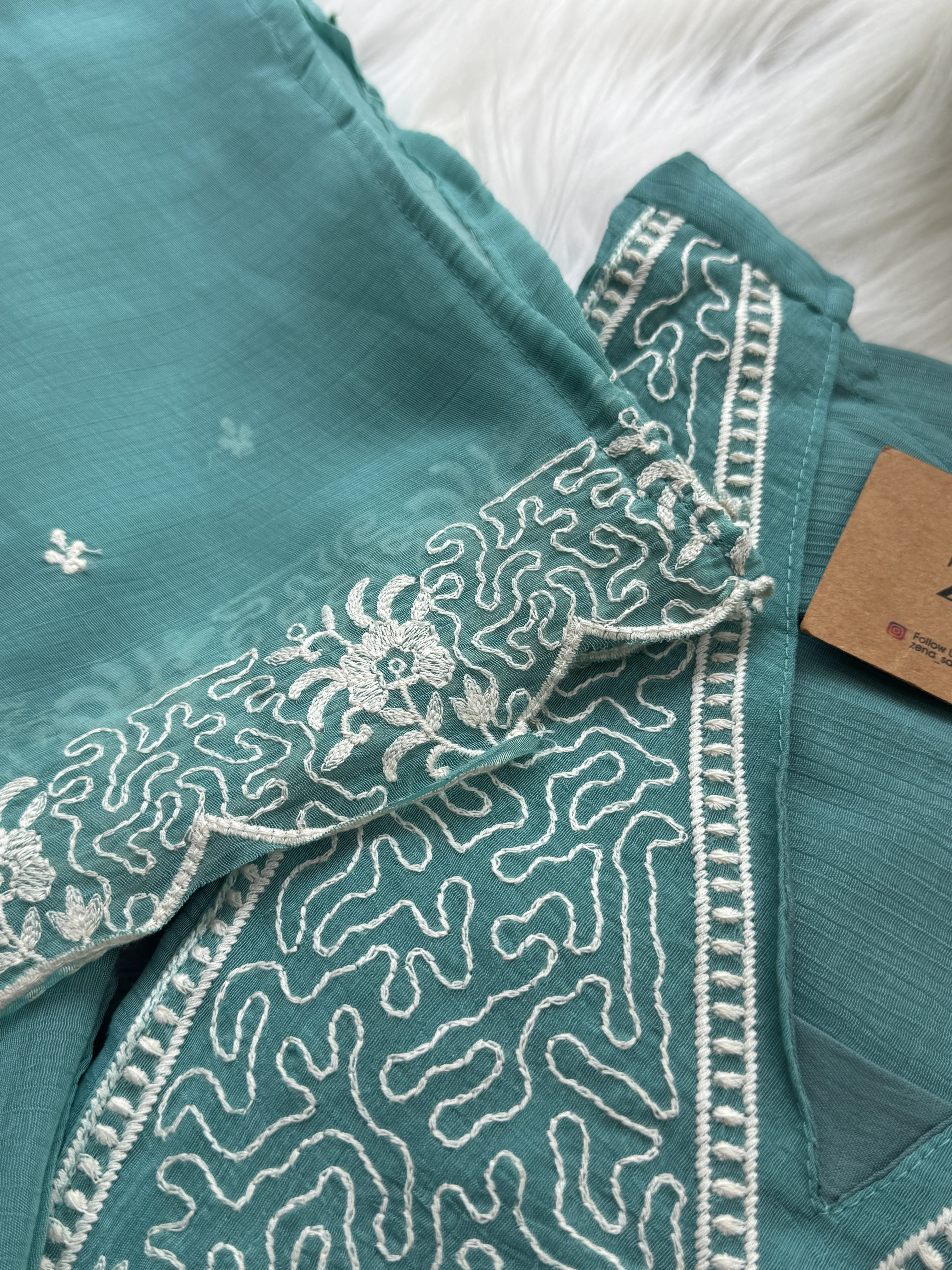 β¨ Crush Silk Embroidered Anarkali Kurti Set β¨ - Image 6