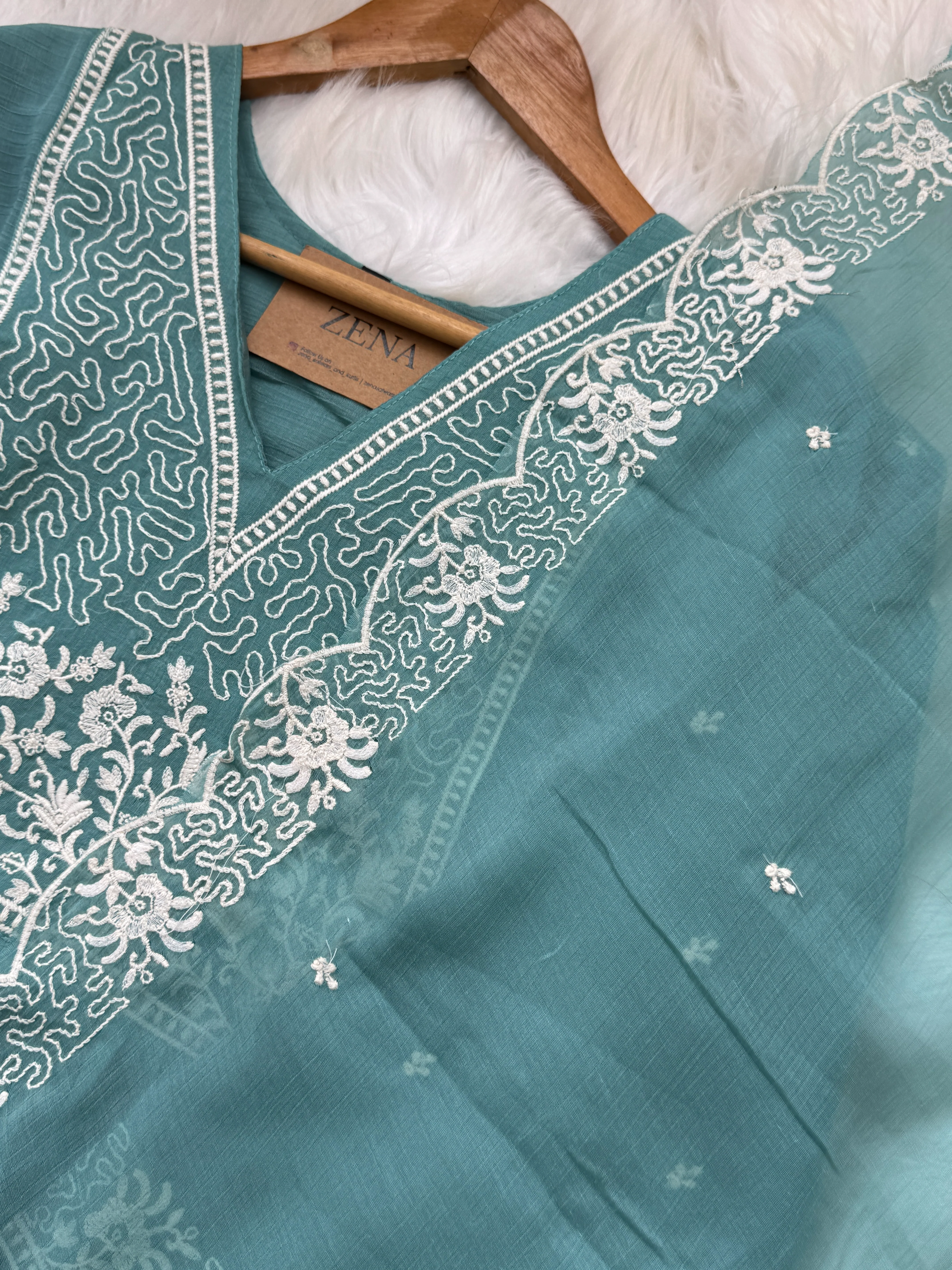 β¨ Crush Silk Embroidered Anarkali Kurti Set β¨ - Image 7
