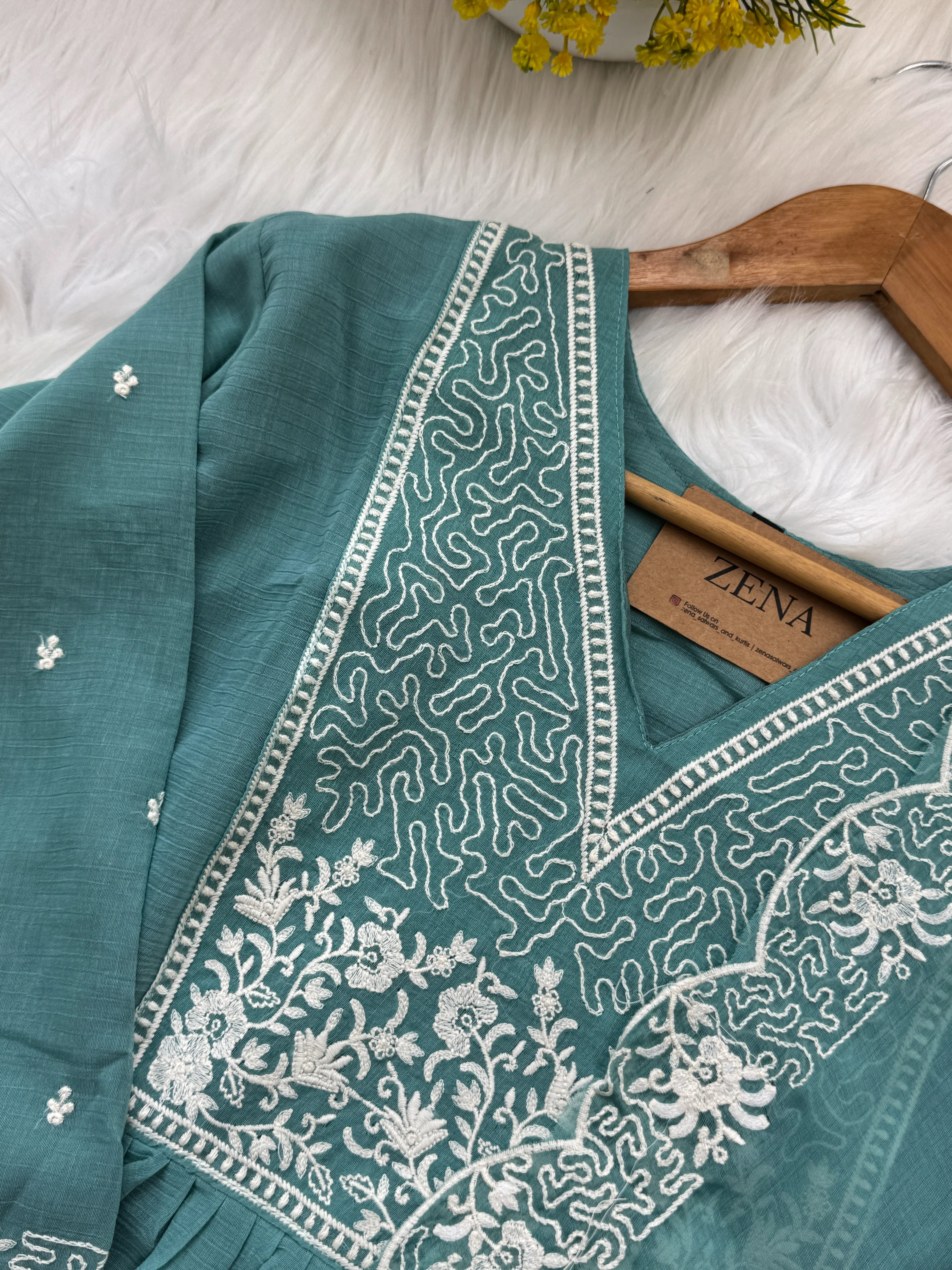 β¨ Crush Silk Embroidered Anarkali Kurti Set β¨ - Image 8