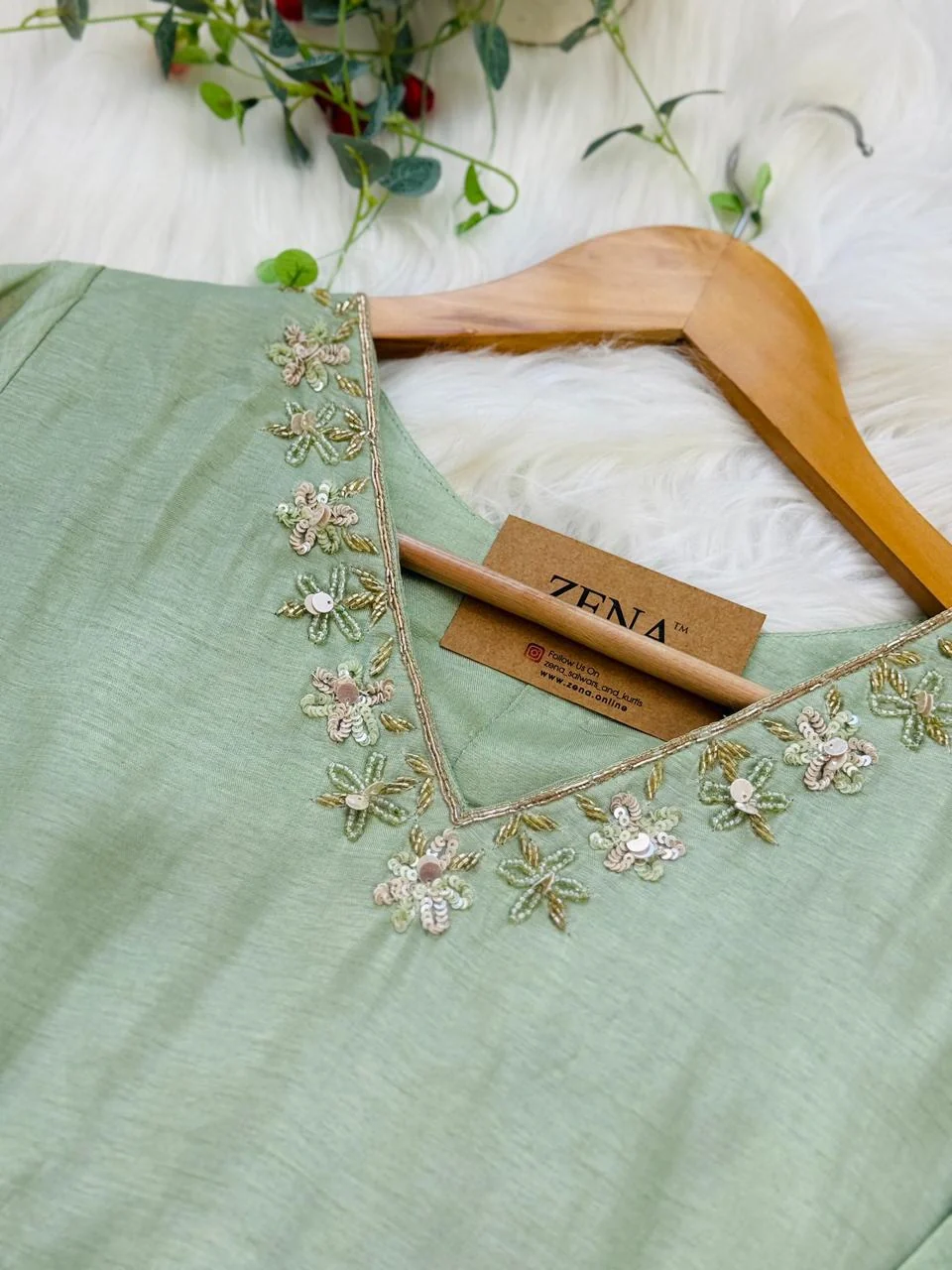 ✨ Dola Silk Hand-Detailed Party Wear Suit ✨ - Image 5