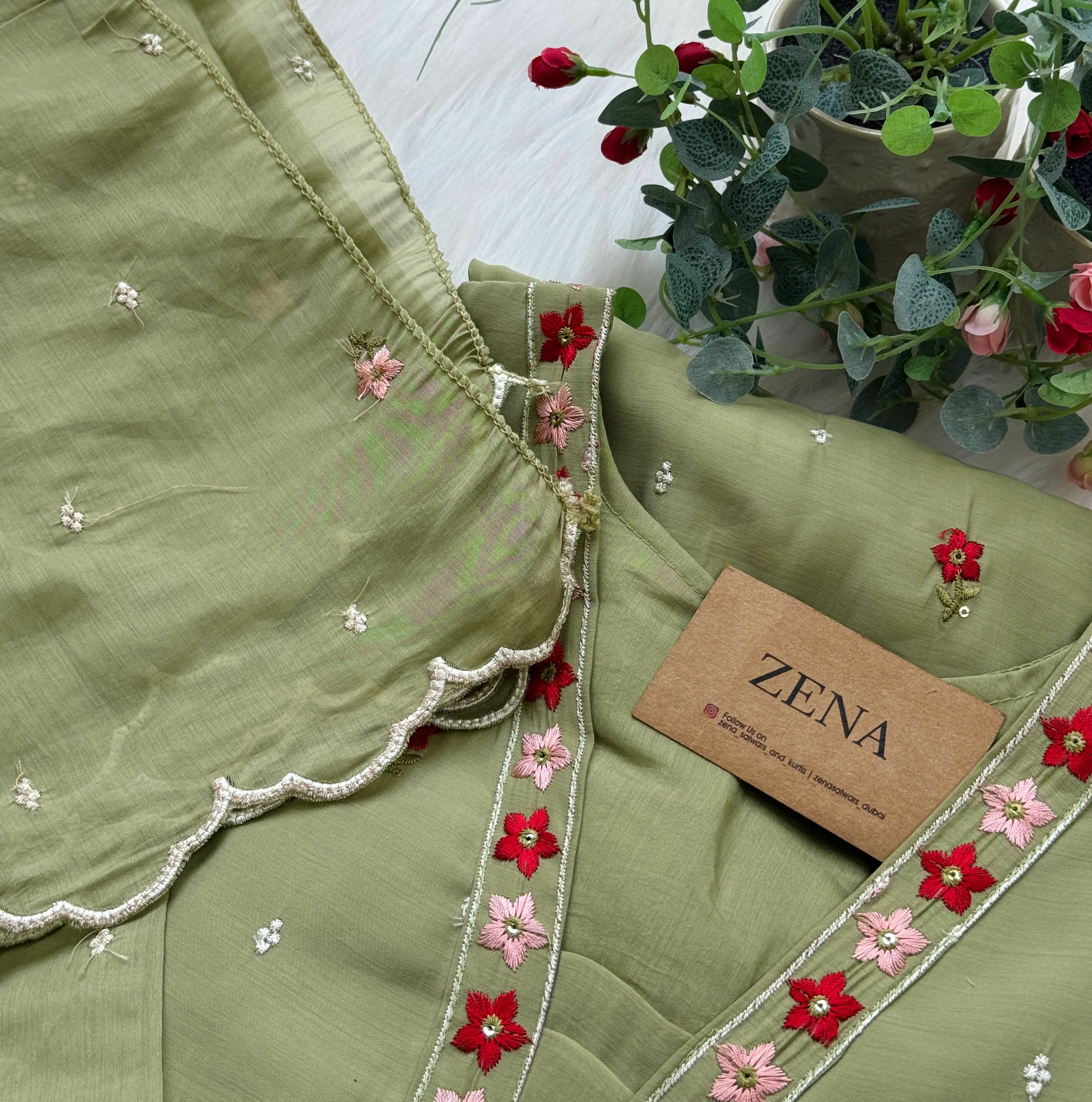 ✨ Glass Chanderi Embroidered Anarkali ✨ - Image 6