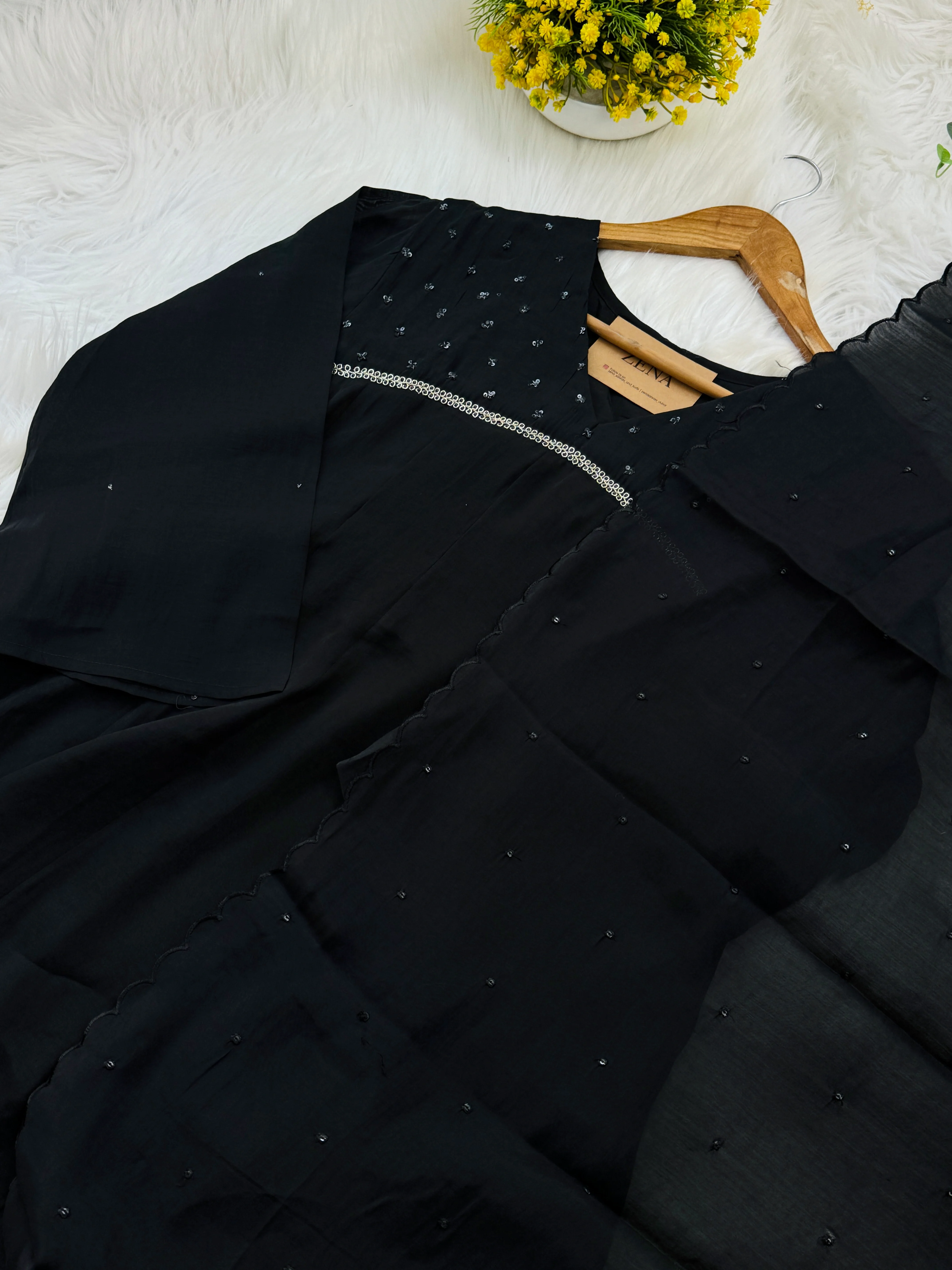 β¨ Glass Chanderi Hand-Detailed Anarkali Set β¨ - Image 3