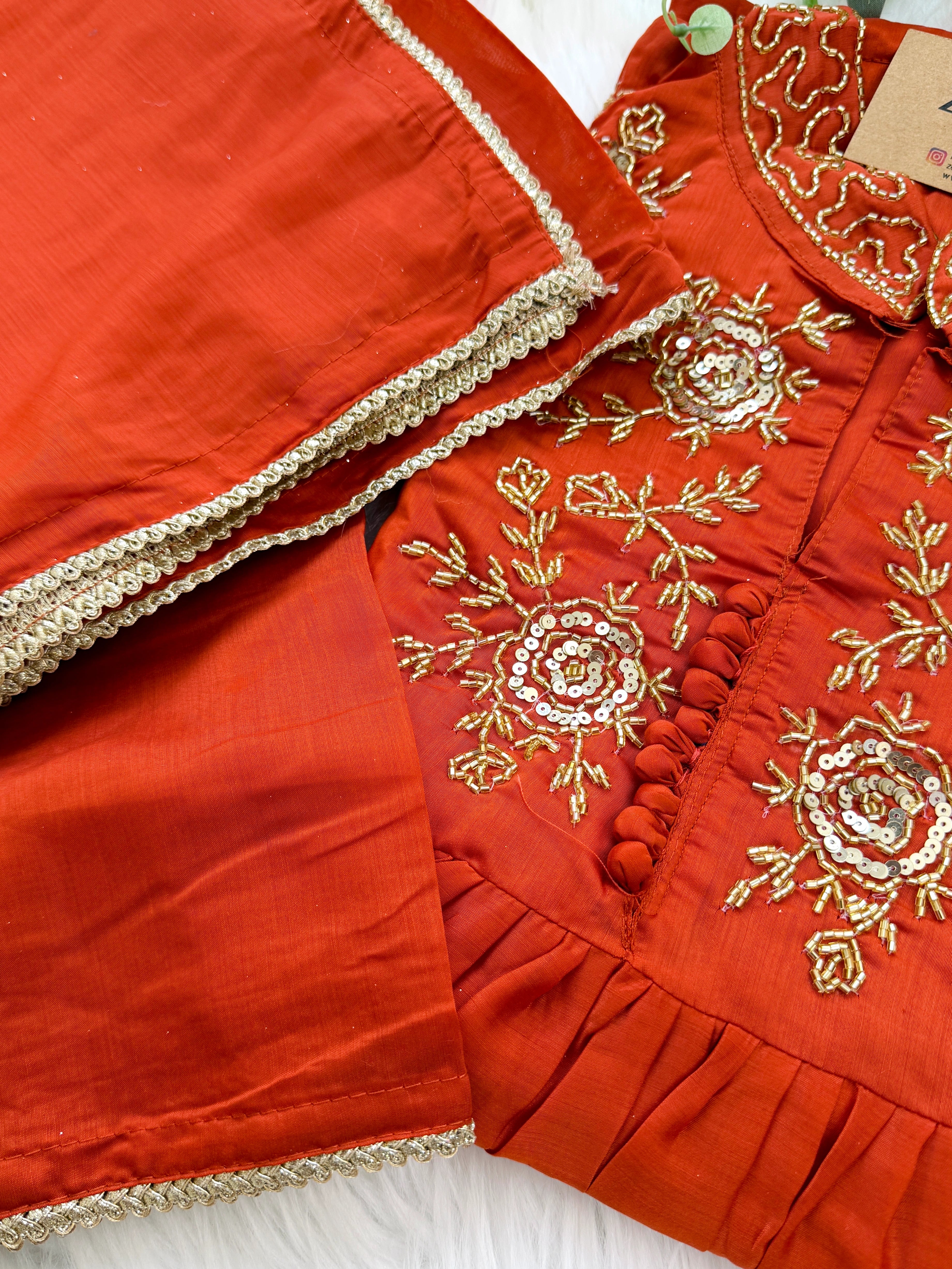 ✨ Glass Chanderi Handwork Anarkali Set ✨ - Image 3