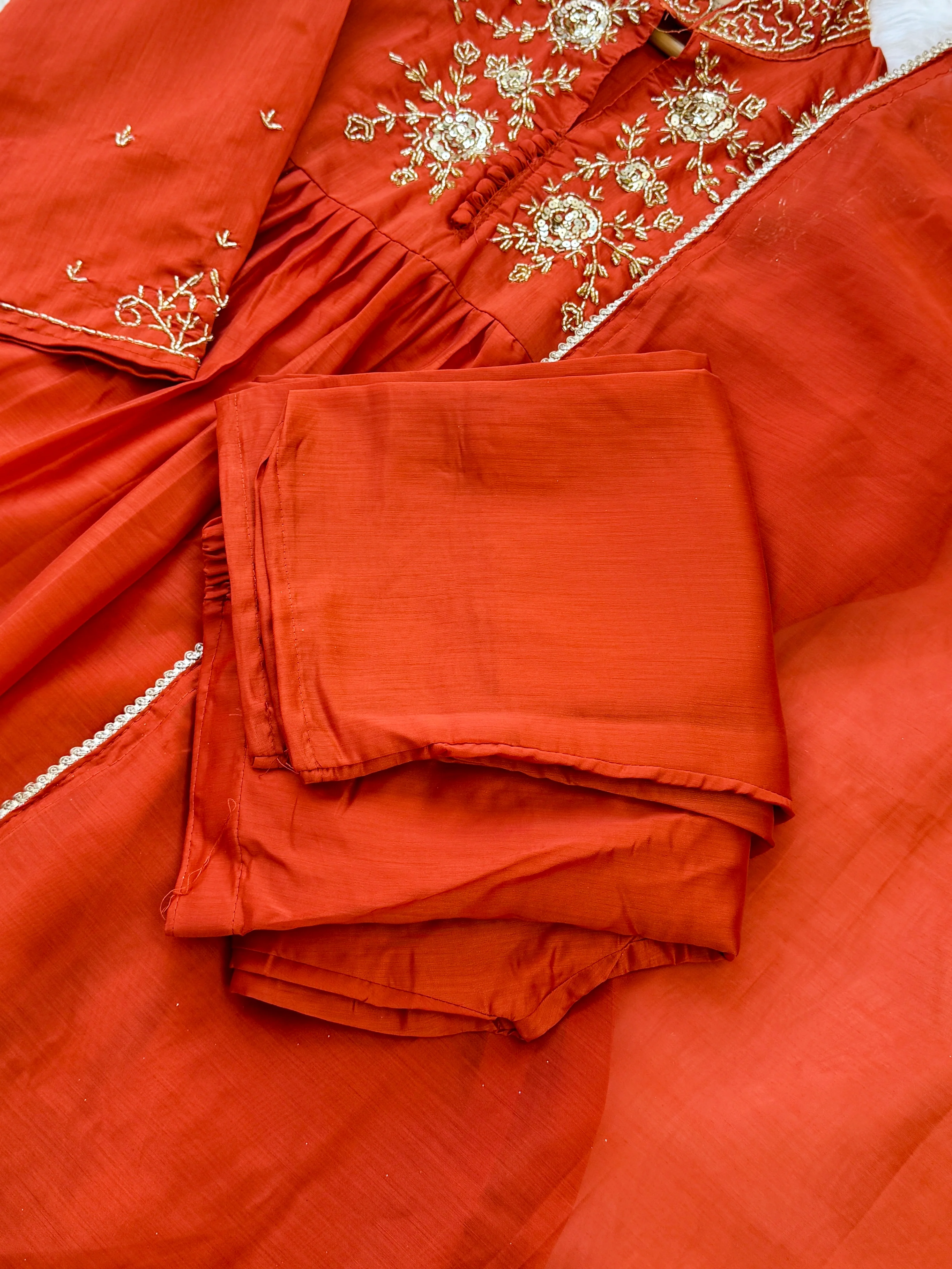 ✨ Glass Chanderi Handwork Anarkali Set ✨ - Image 5