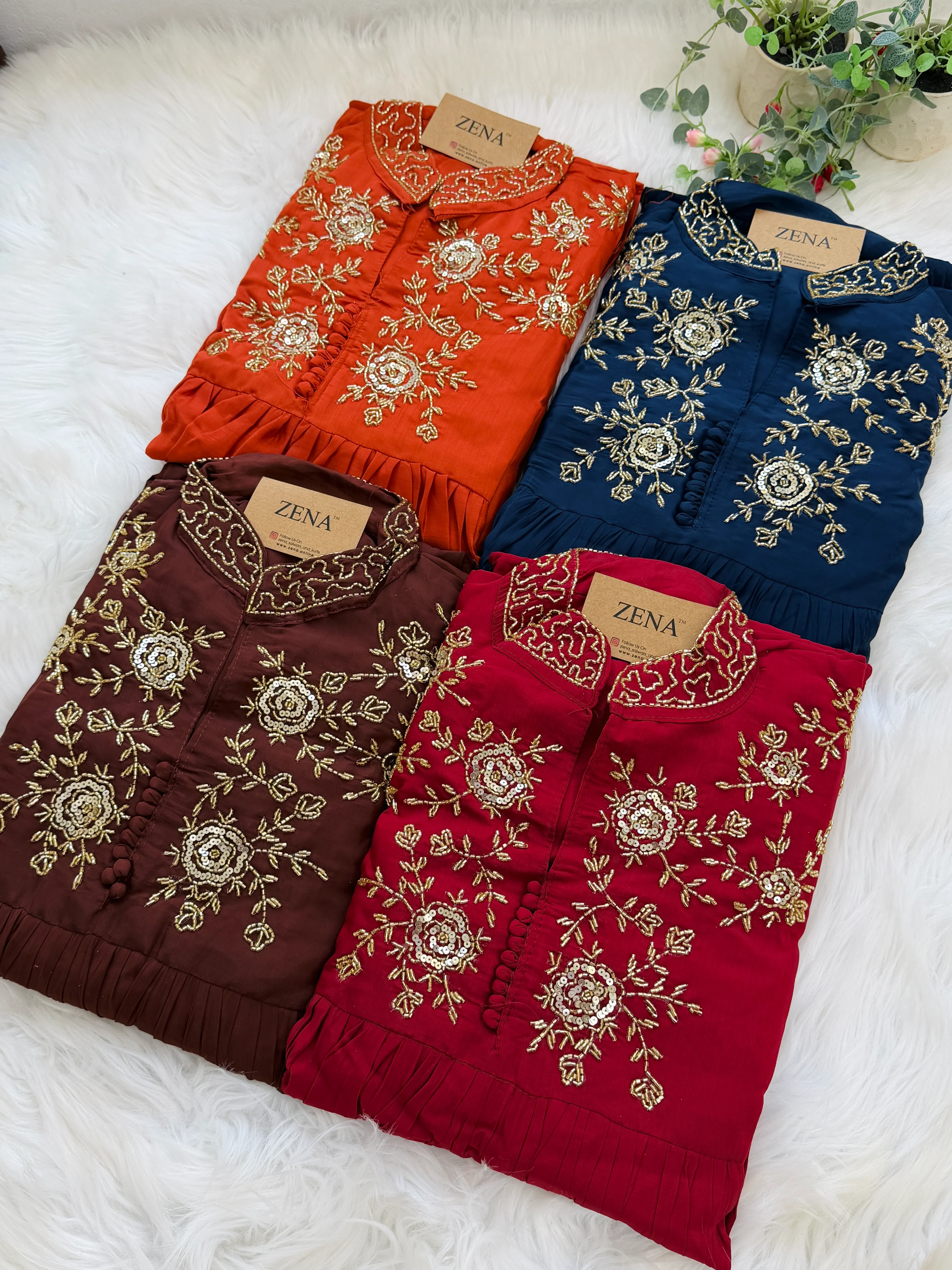 ✨ Glass Chanderi Handwork Anarkali Set ✨ - Image 6