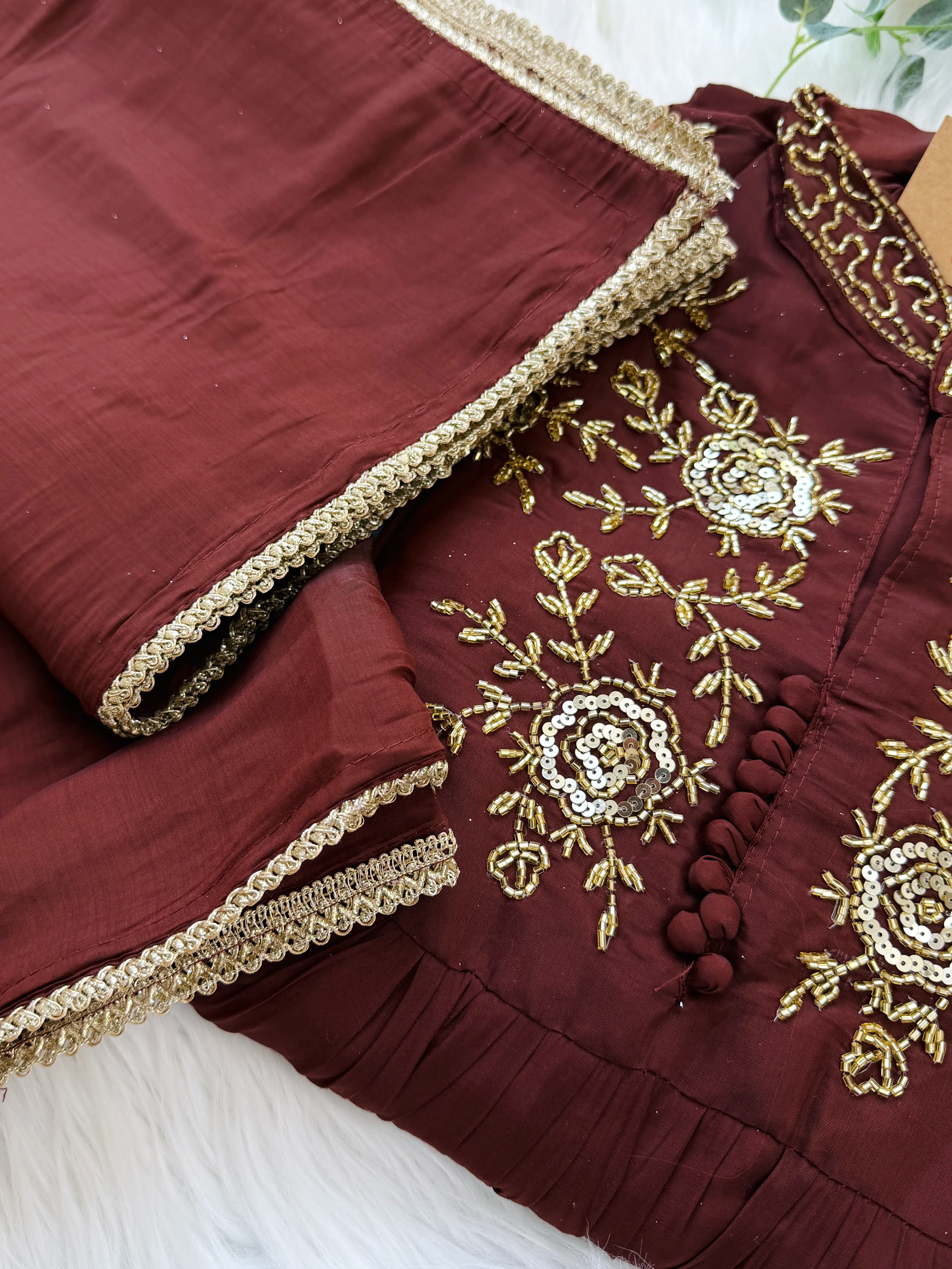 ✨ Glass Chanderi Handwork Anarkali Set ✨ - Image 3
