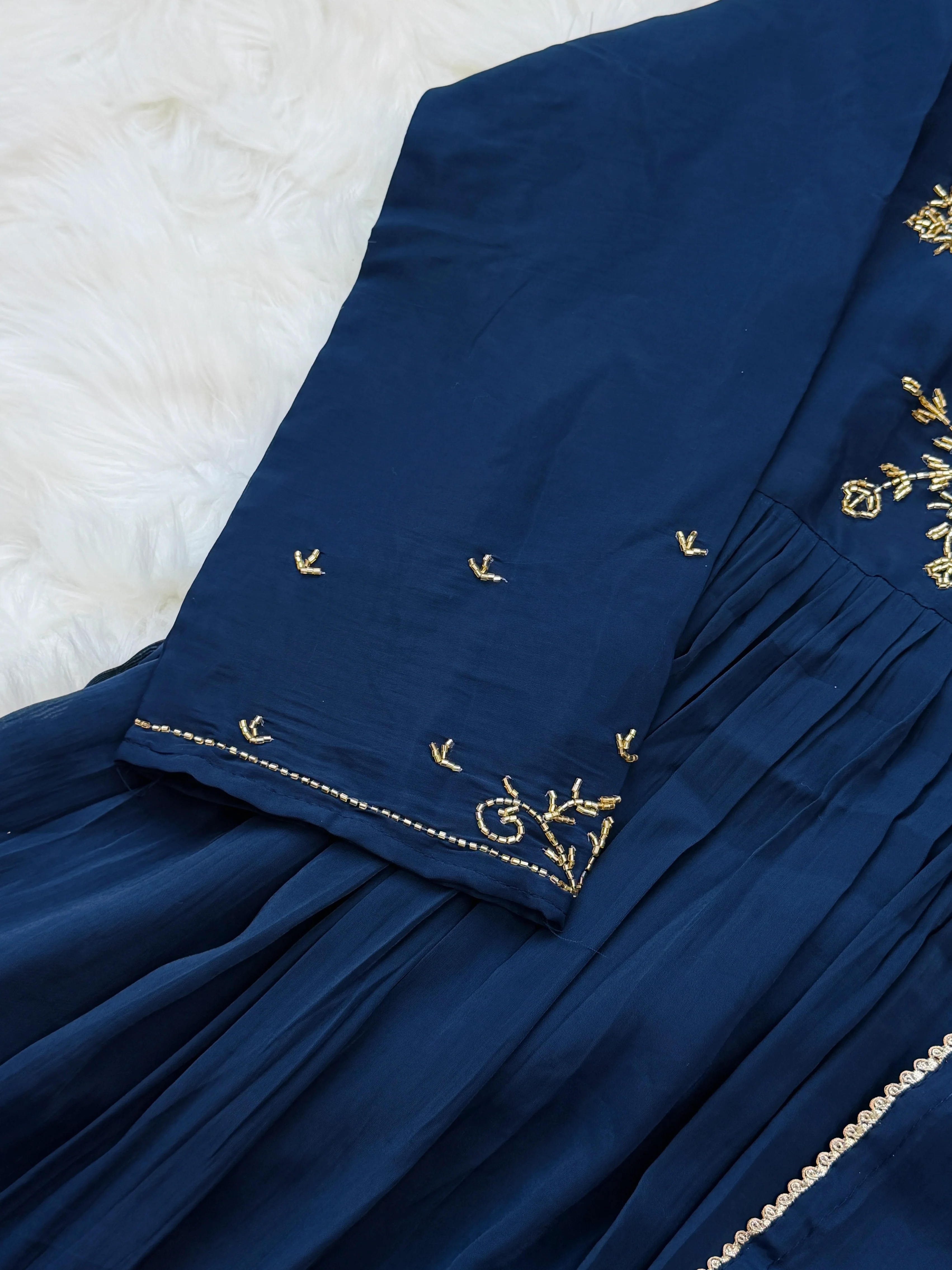 ✨ Glass Chanderi Handwork Anarkali Set ✨ - Image 7