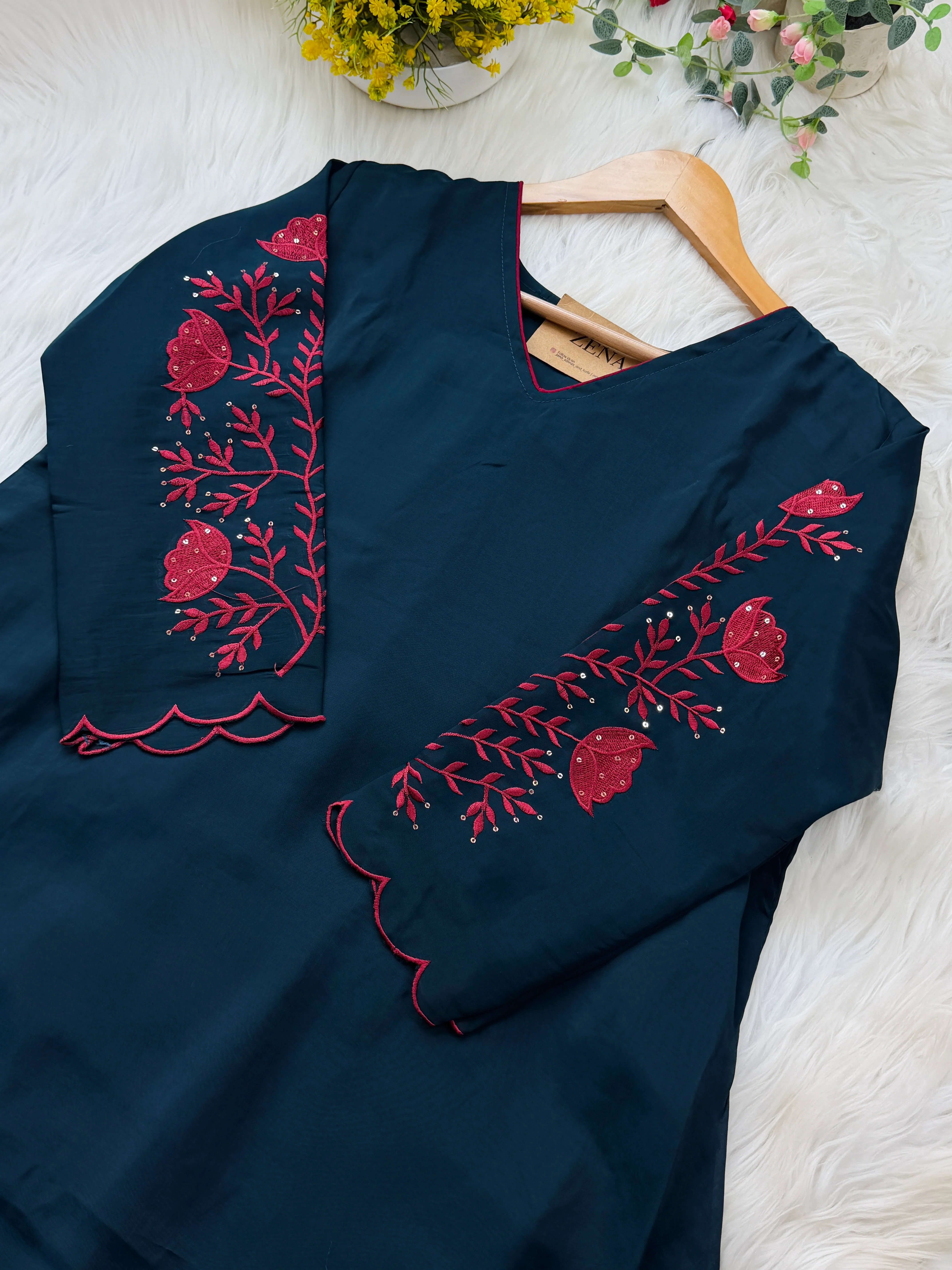 ✨ Glass Chanderi Kurti Set ✨ - Image 5