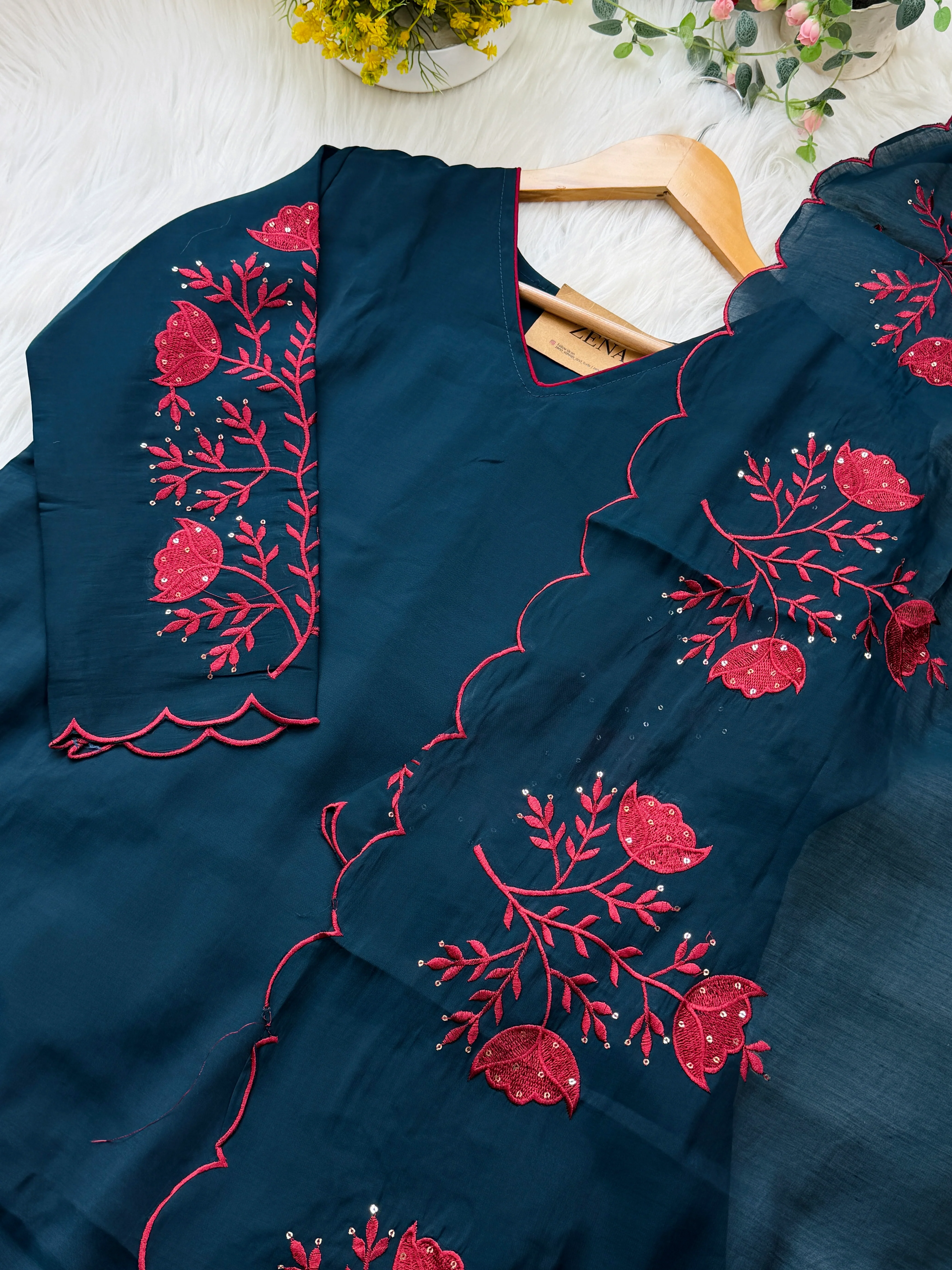 ✨ Glass Chanderi Kurti Set ✨ - Image 6