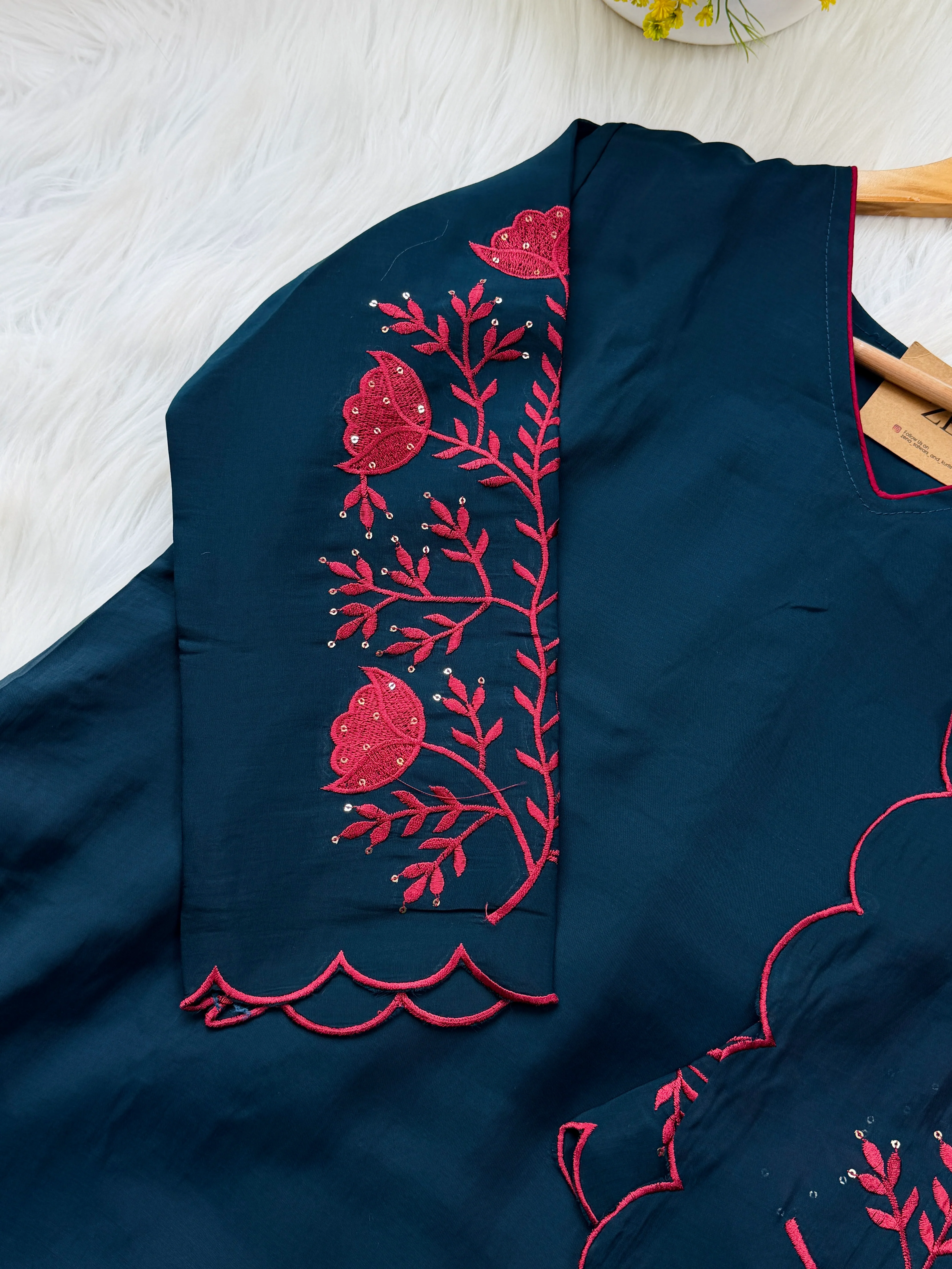 ✨ Glass Chanderi Kurti Set ✨ - Image 8