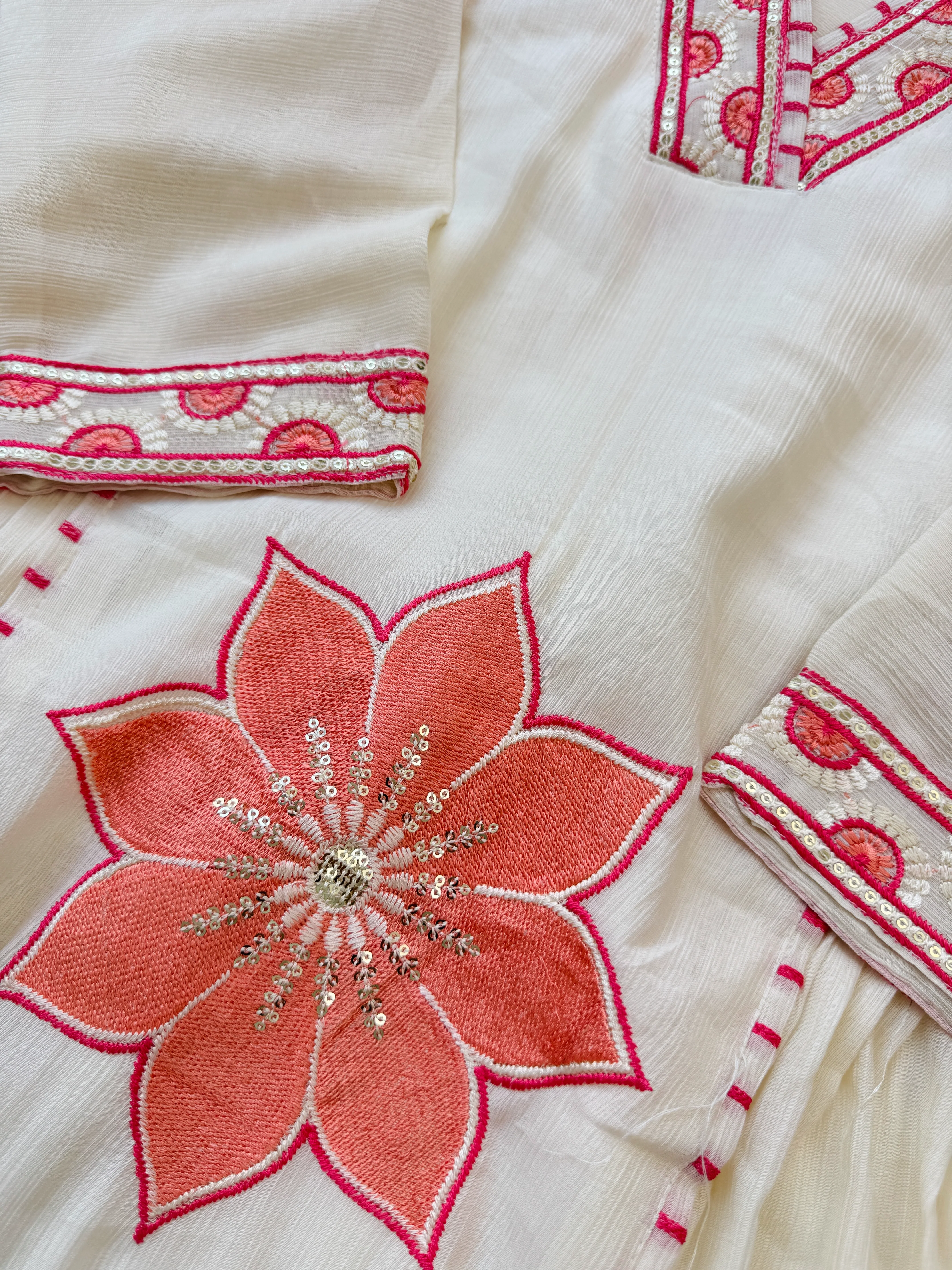 ✨ Imported Crush Silk Kurti Set with Appliqué Work ✨ - Image 7