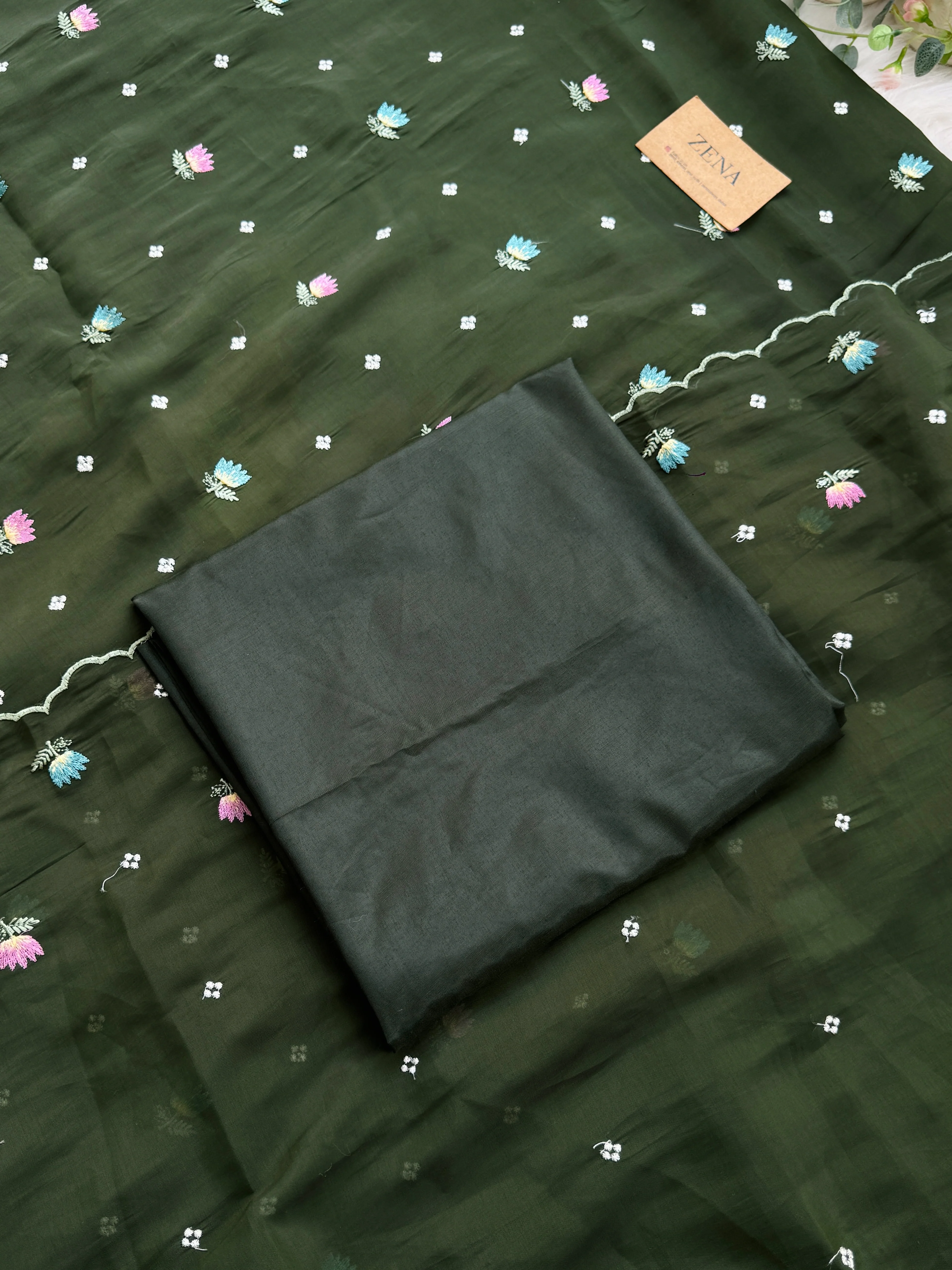 ✨ Malai Chanderi Unstitched Suit ✨ - Image 3
