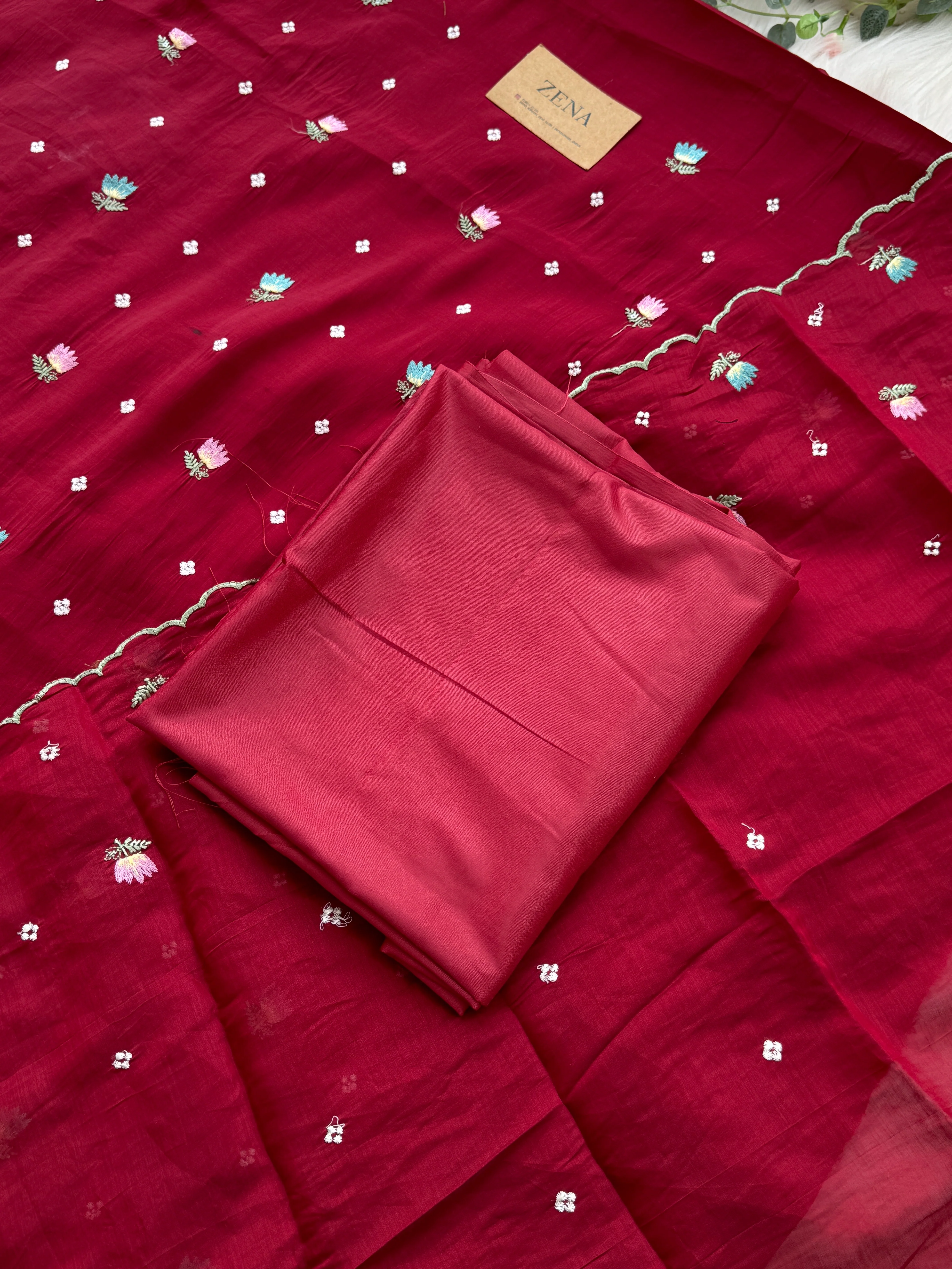 β¨ Malai Chanderi Unstitched Suit β¨ - Image 3