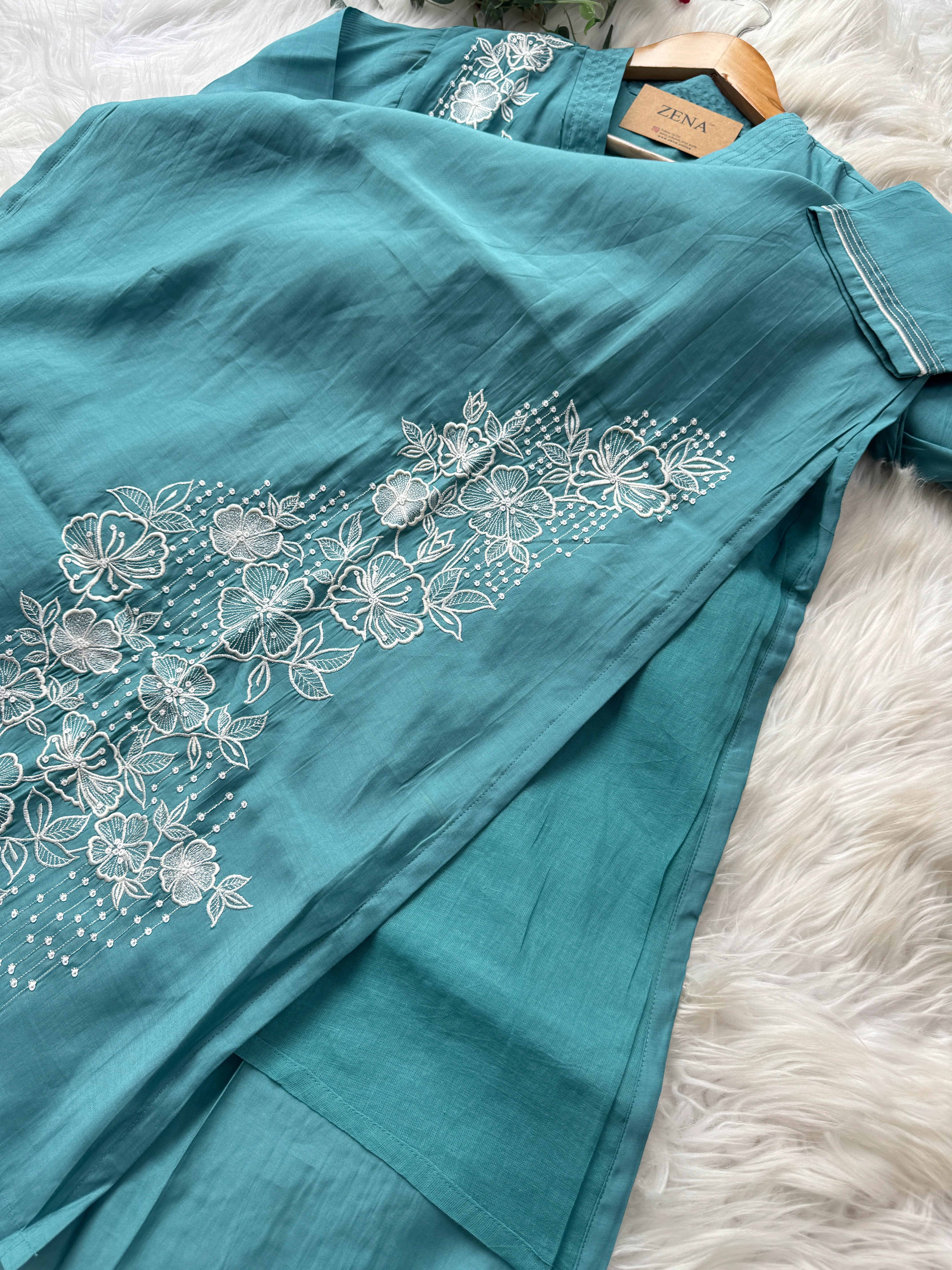 ✨ Modal Mul Chanderi Embroidered Kurti Set ✨ - Image 6