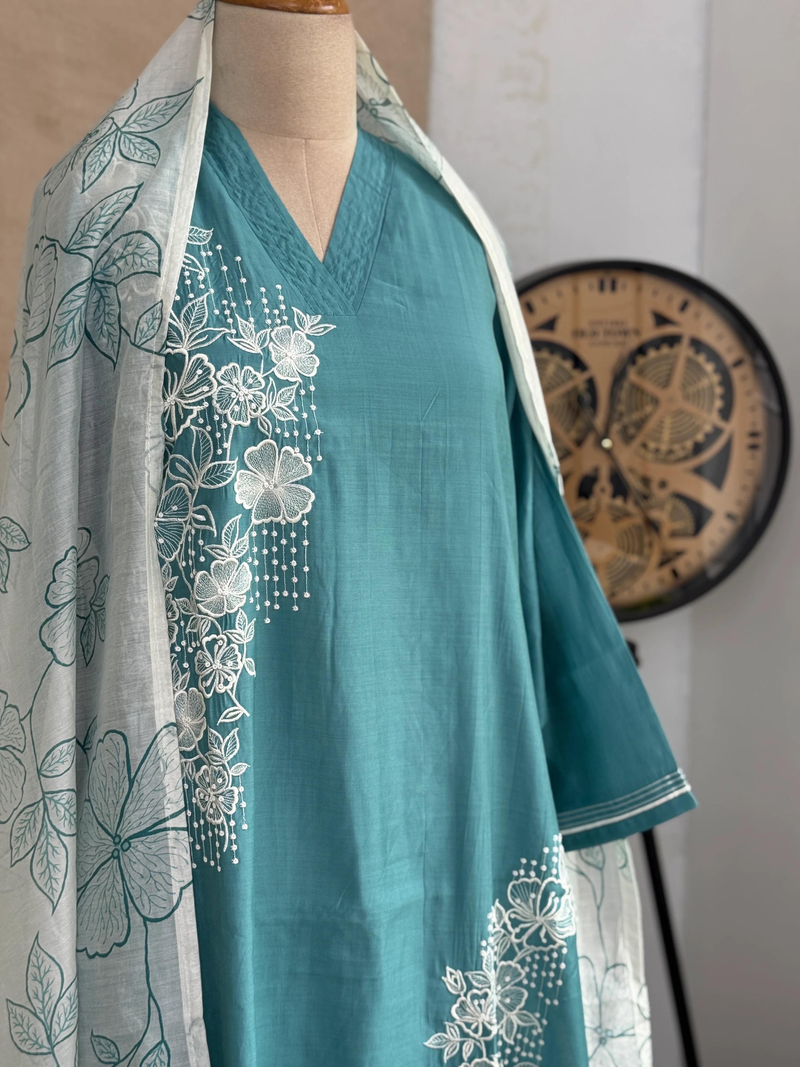 ✨ Modal Mul Chanderi Embroidered Kurti Set ✨ - Image 8