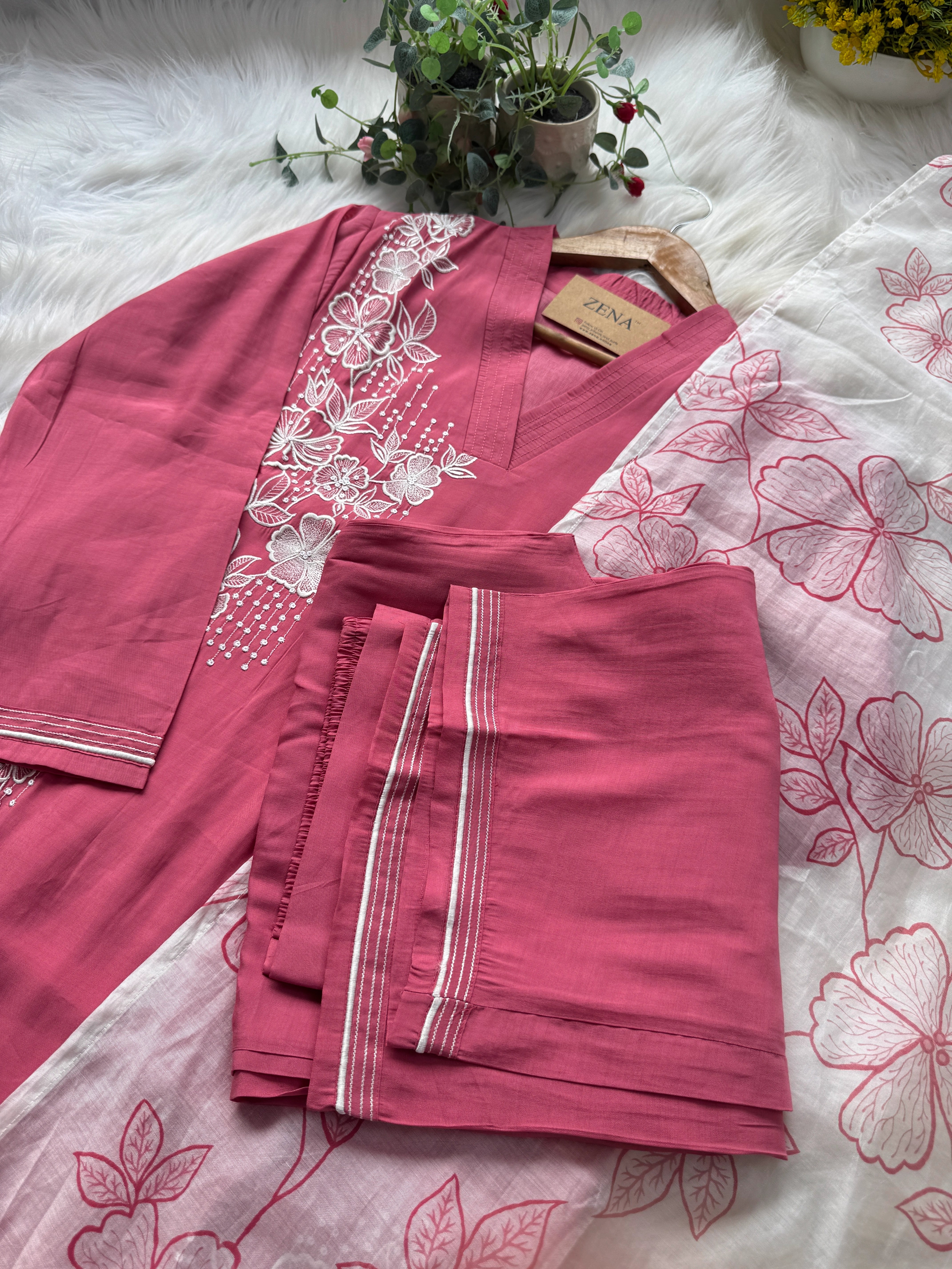 ✨ Modal Mul Chanderi Embroidered Kurti Set ✨ - Image 6