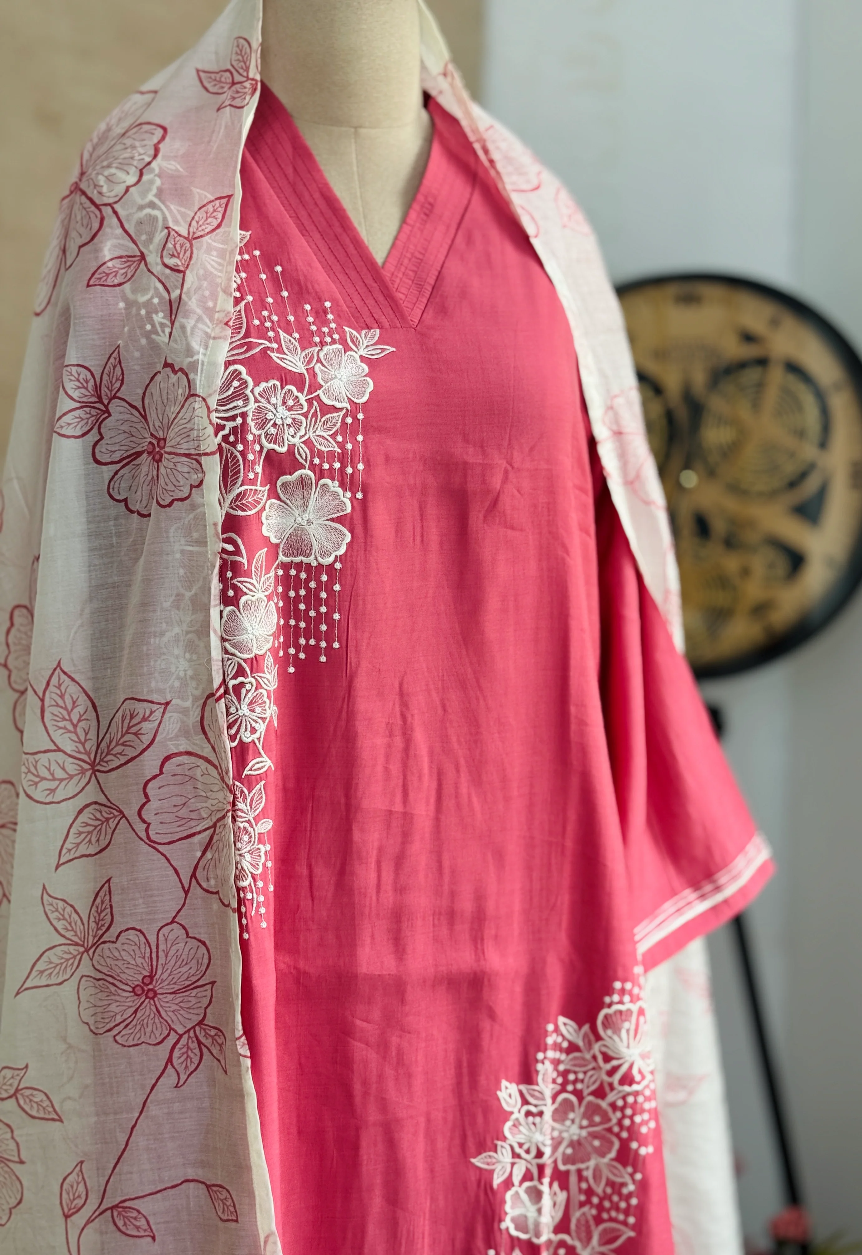 ✨ Modal Mul Chanderi Embroidered Kurti Set ✨ - Image 7