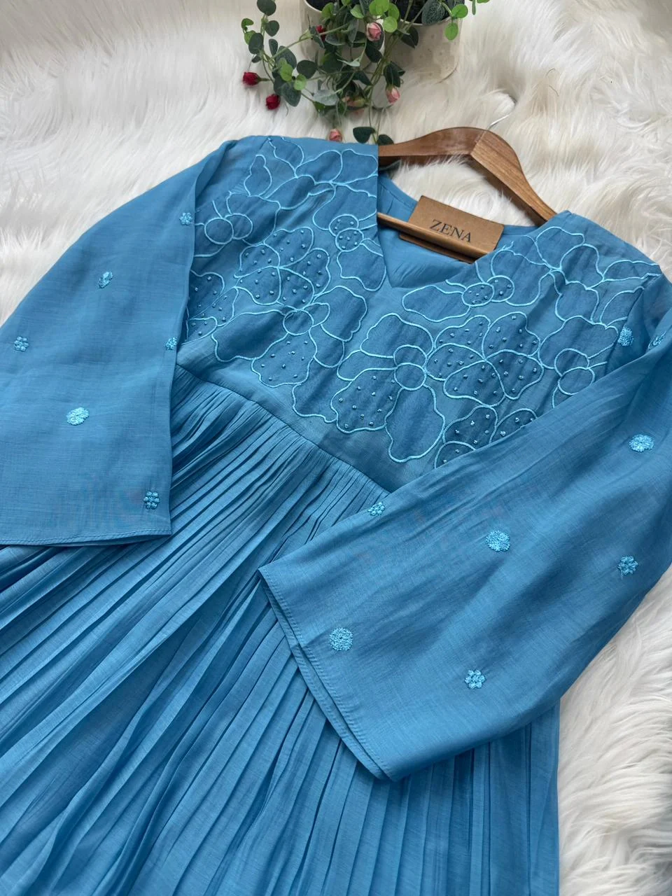 ✨ Mul Chanderi Appliqué Work Kurti Set ✨ - Image 7