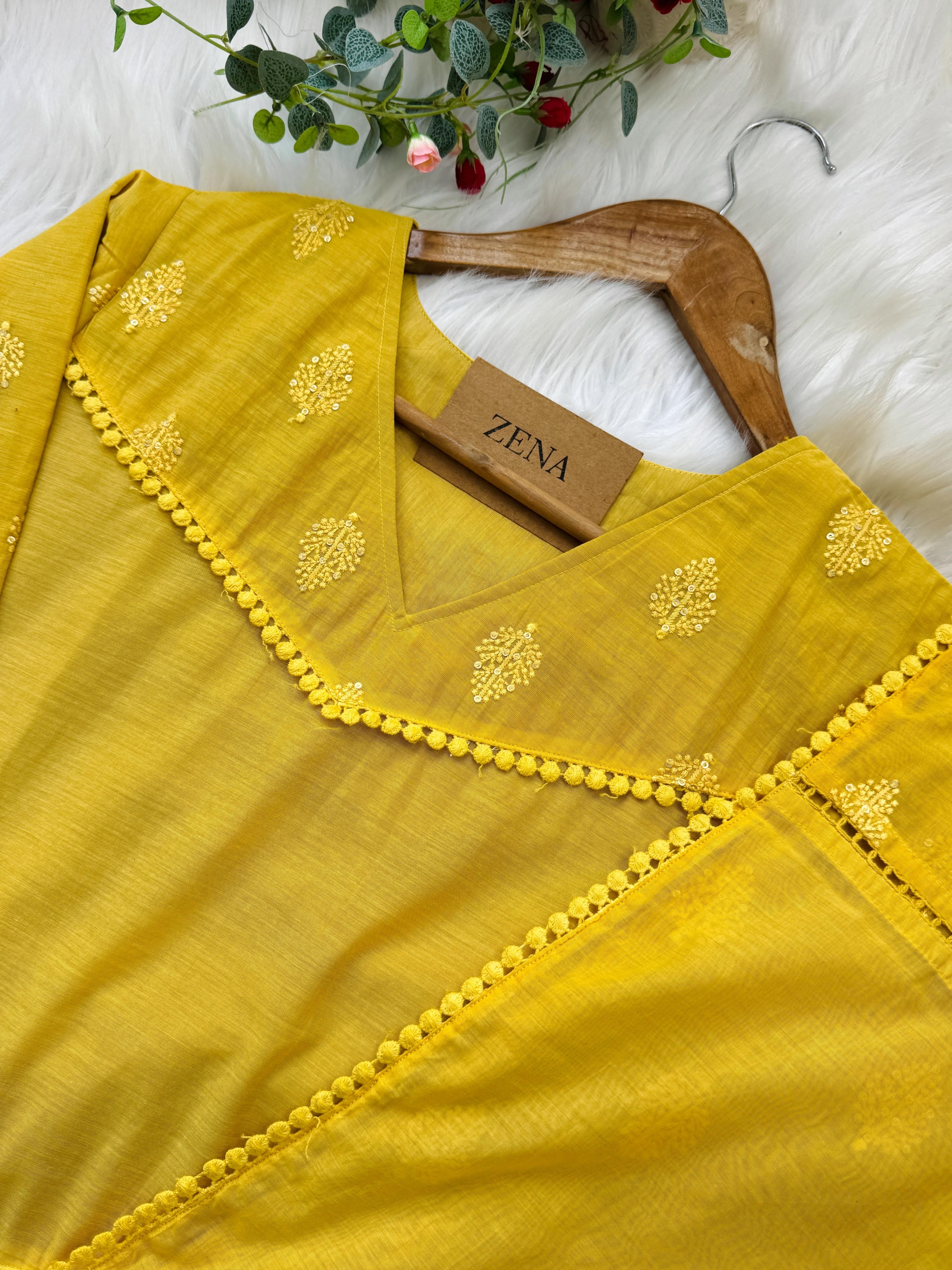 β¨ Mul Chanderi Embroidered Anarkali Set β¨ - Image 10