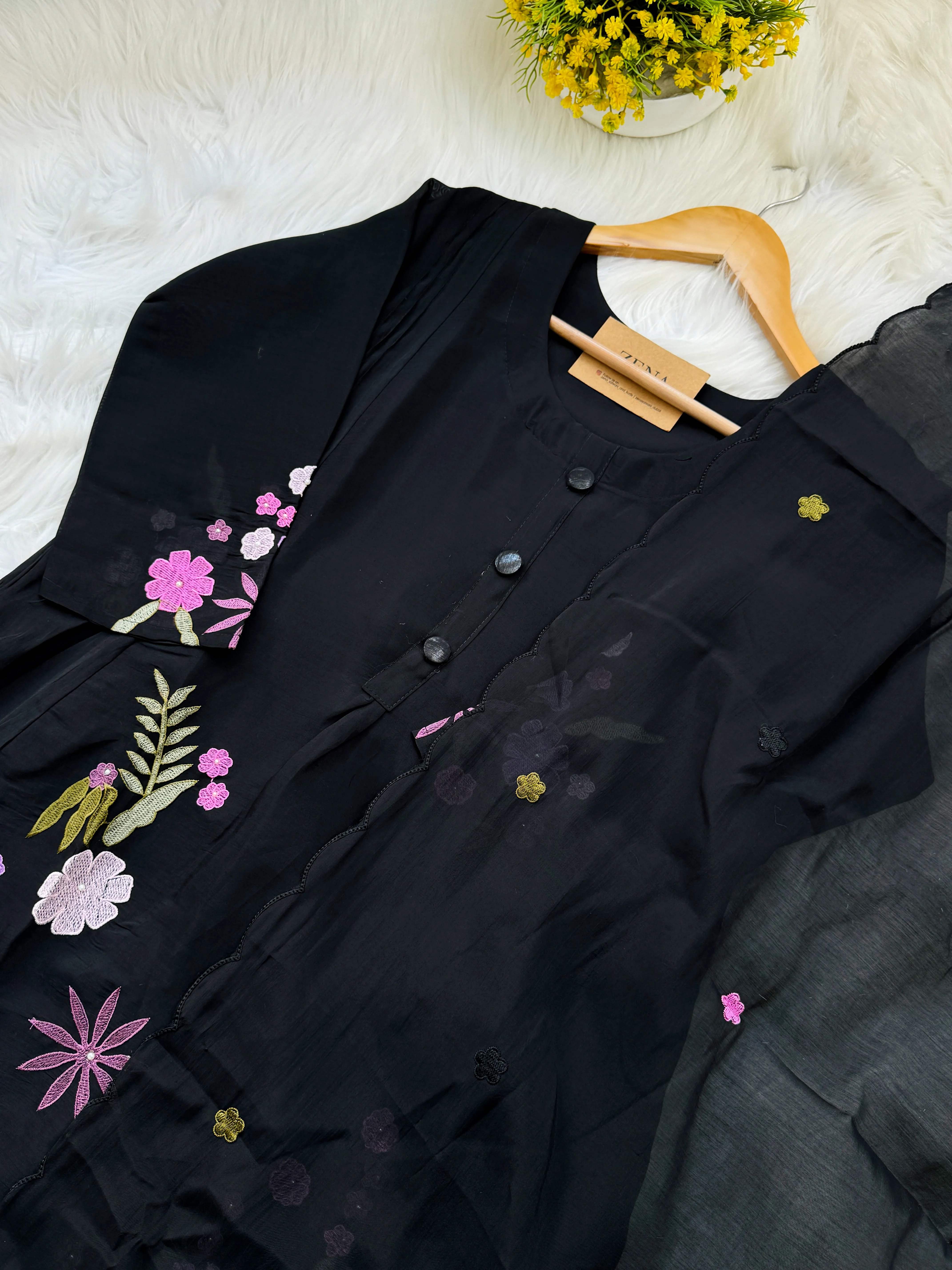 β¨ Mul Chanderi Embroidered Anarkali Set β¨ - Image 5