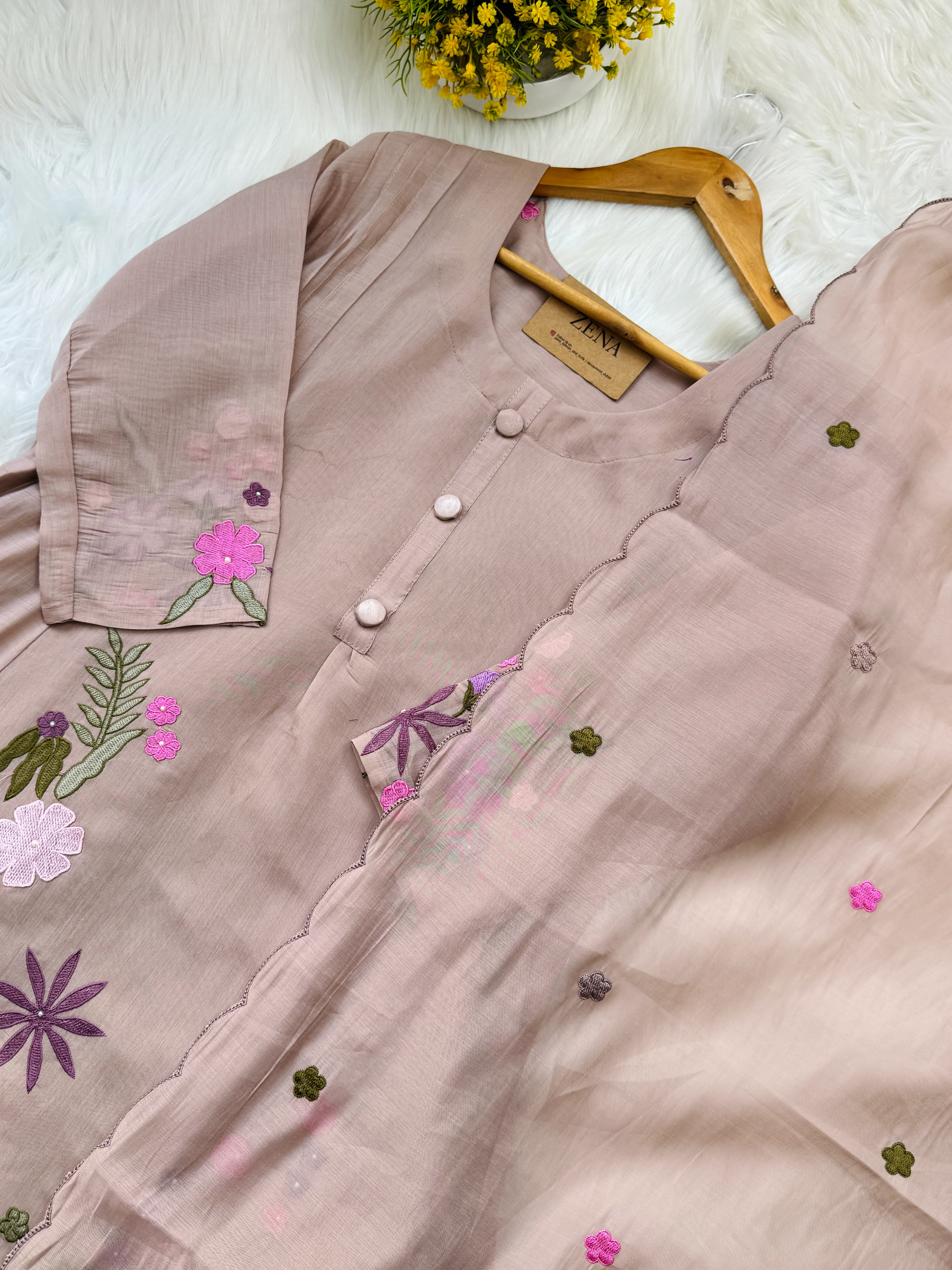 β¨ Mul Chanderi Embroidered Anarkali Set β¨ - Image 10