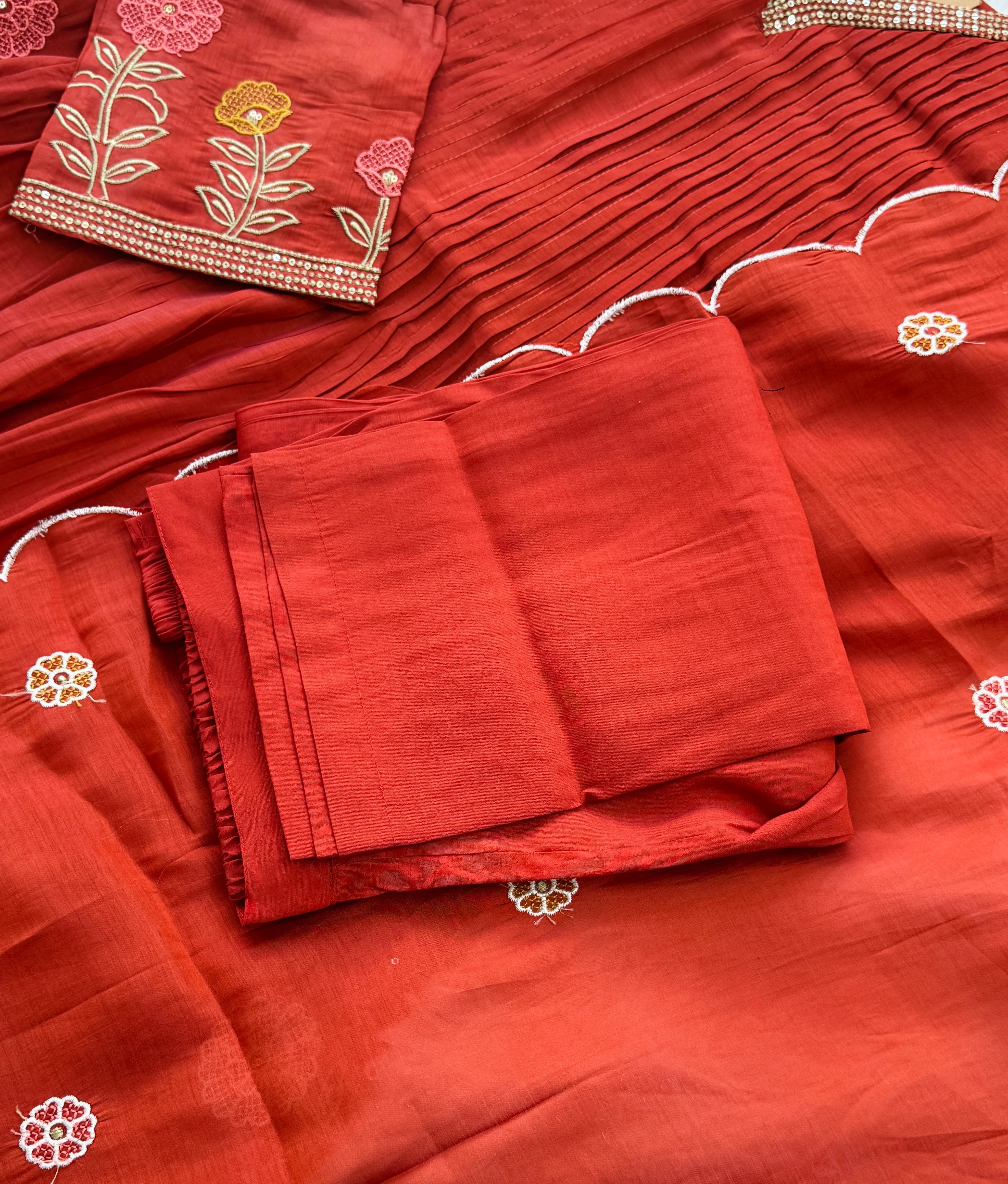 β¨ Mul Chanderi Embroidered Anarkali Set β¨ - Image 4