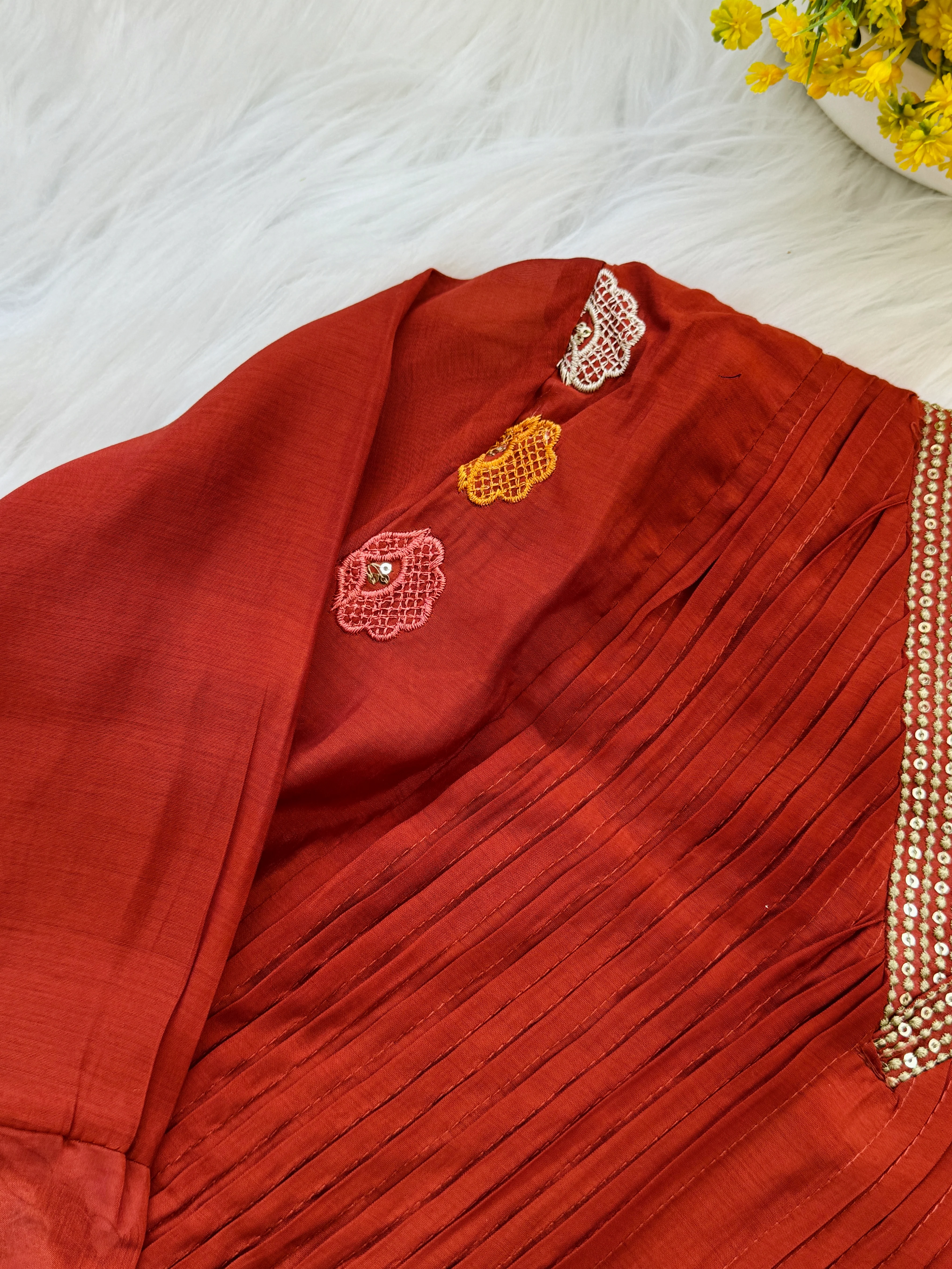 β¨ Mul Chanderi Embroidered Anarkali Set β¨ - Image 8