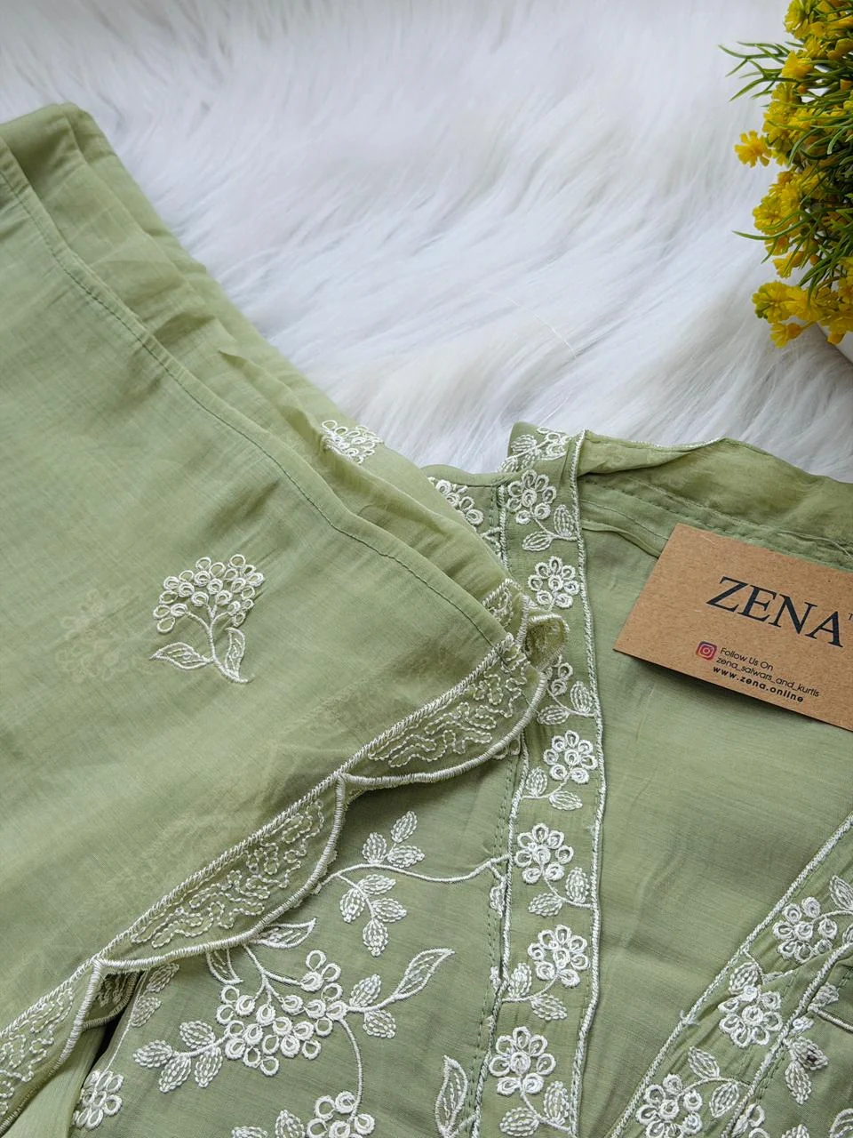 ✨ Mul Chanderi Embroidered Kurti Set ✨ - Image 10