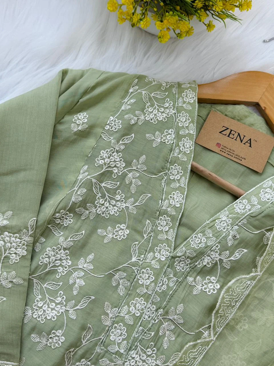 ✨ Mul Chanderi Embroidered Kurti Set ✨ - Image 8