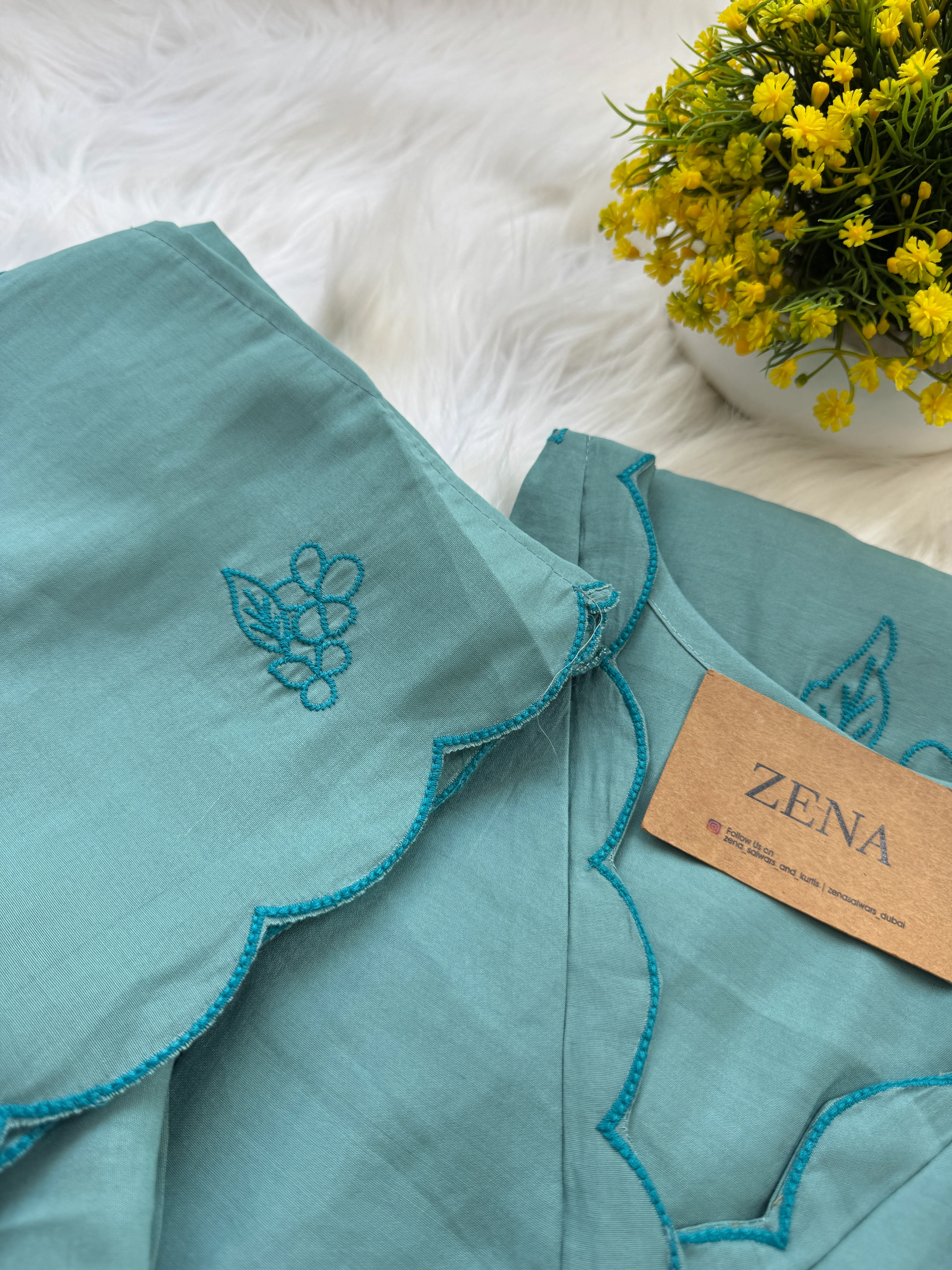 ✨ Mul Chanderi Embroidered Kurti Set ✨ - Image 2
