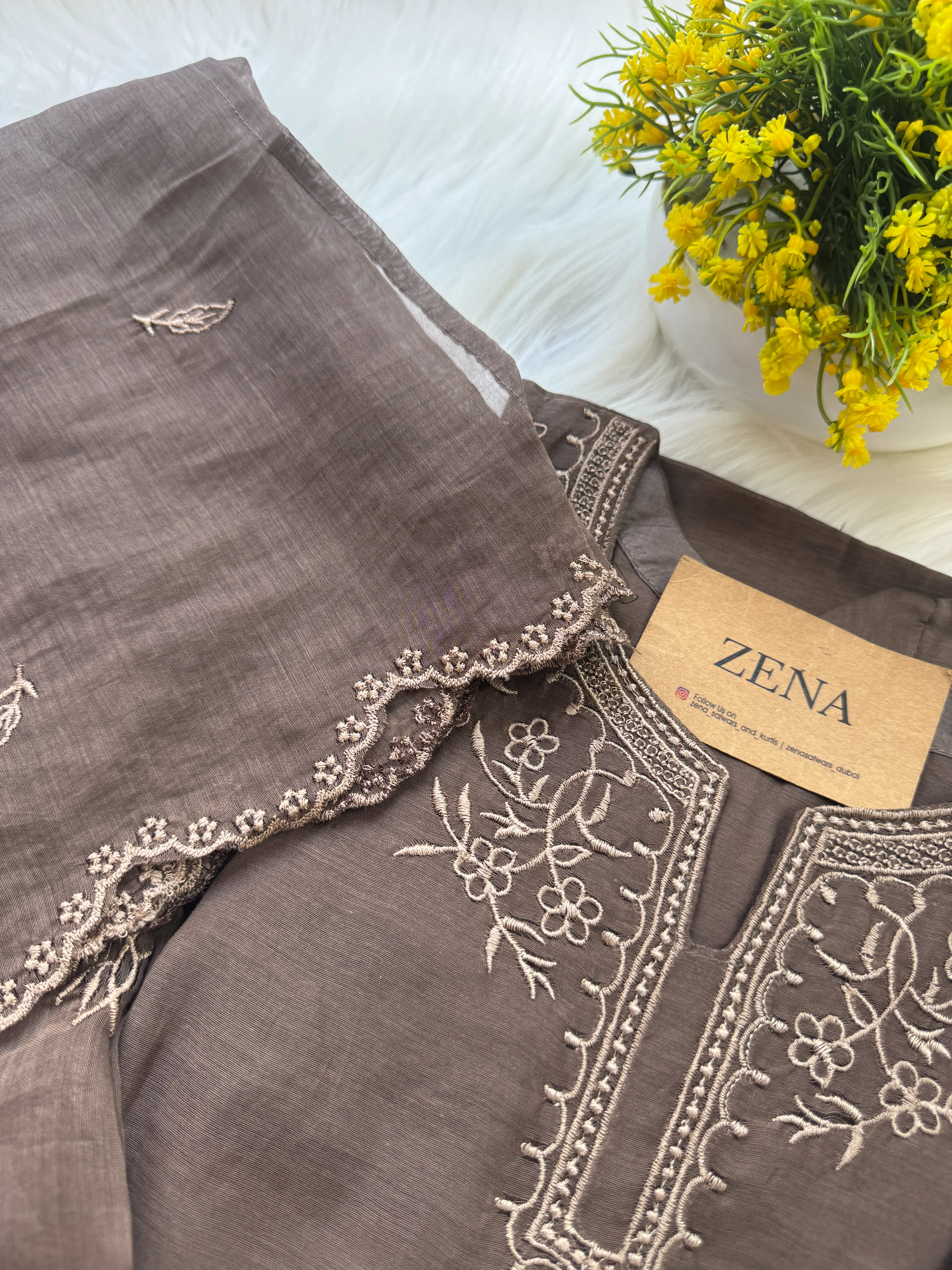 β¨ Mul Chanderi Embroidered Kurti Set β¨ - Image 7