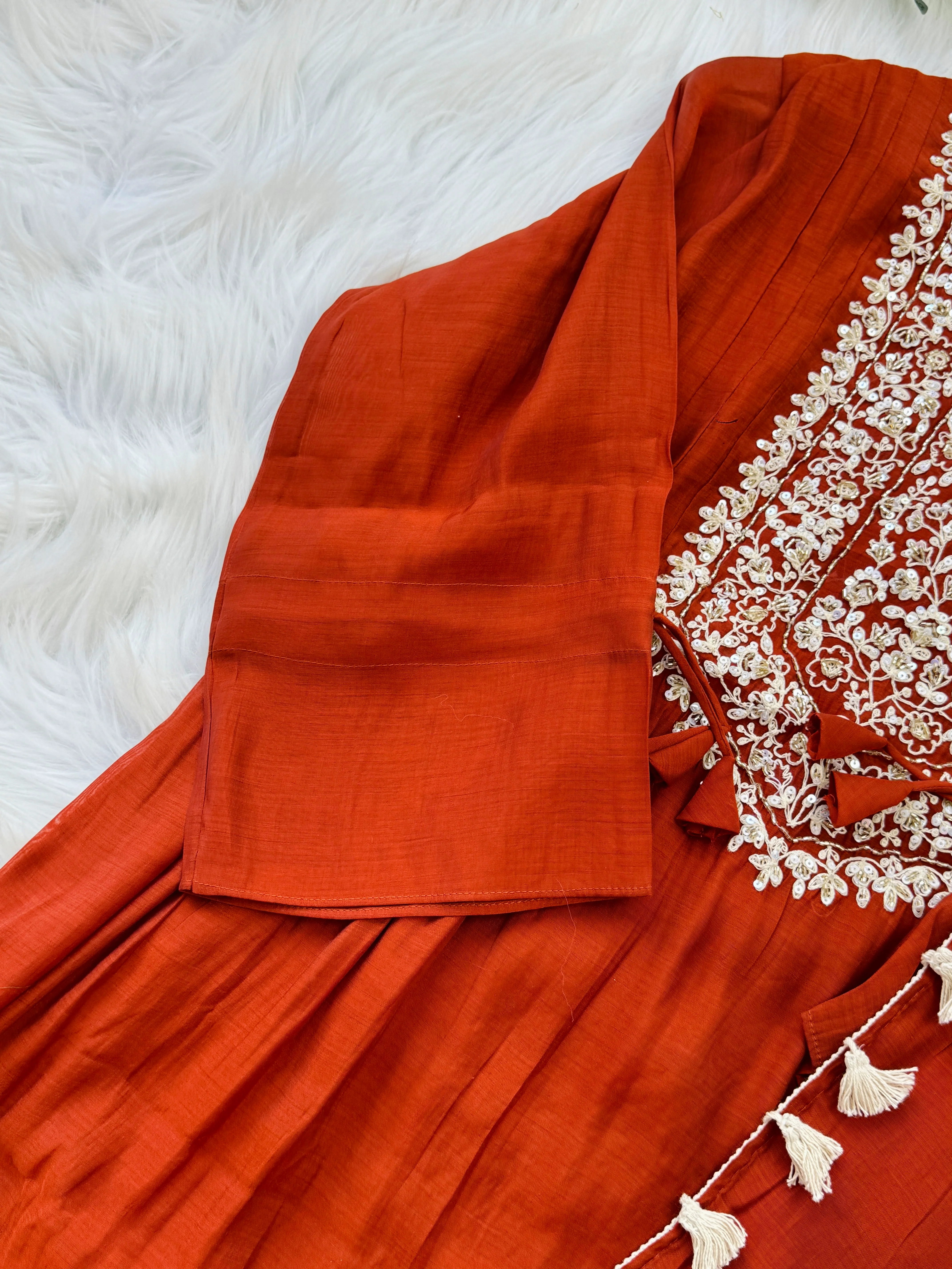 ✨ Mul Chanderi Embroidered Party Wear Kurti Set ✨ - Image 7