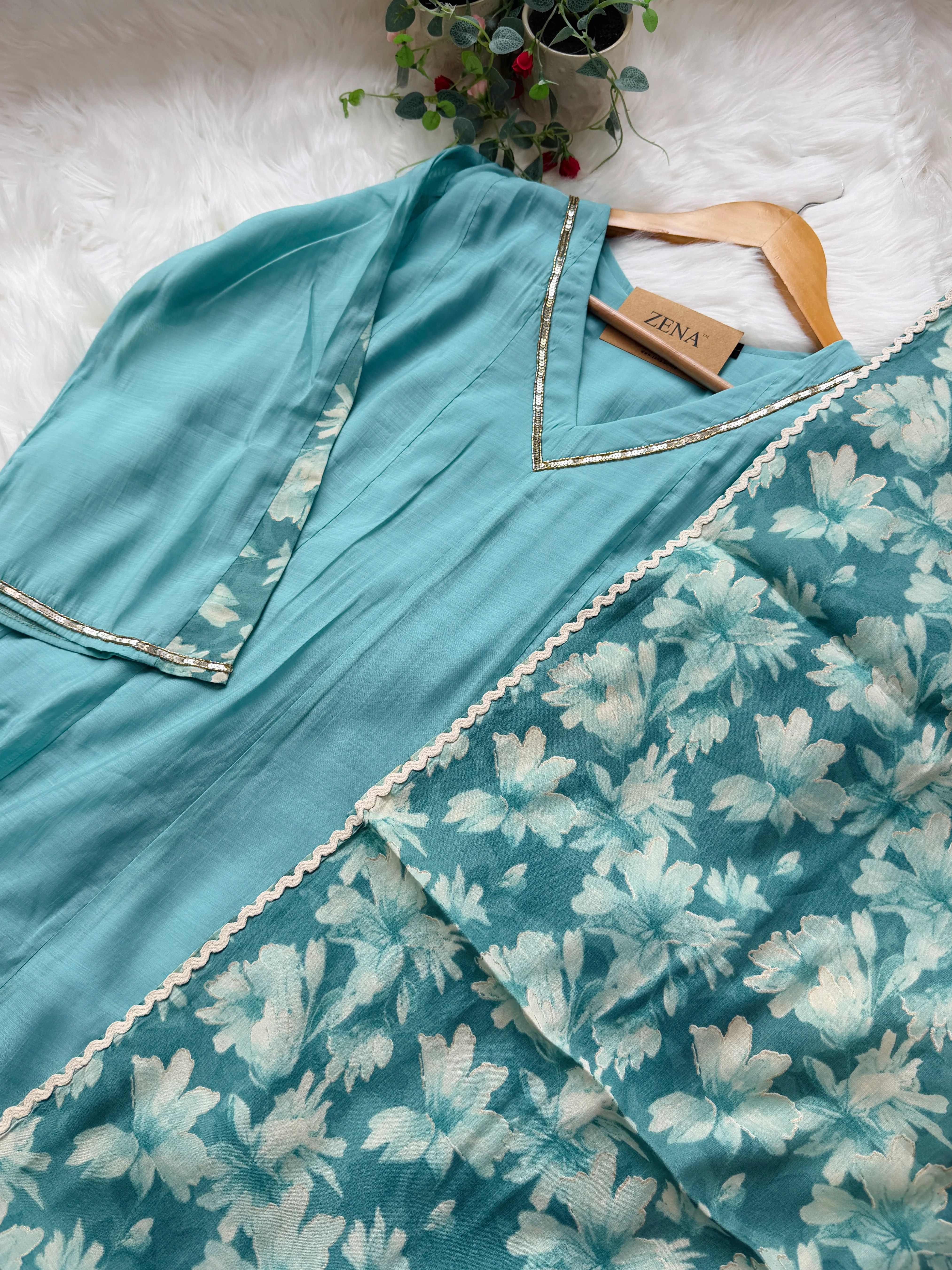 ✨ Mul Chanderi Hand Detailed Anarkali Set ✨ - Image 6