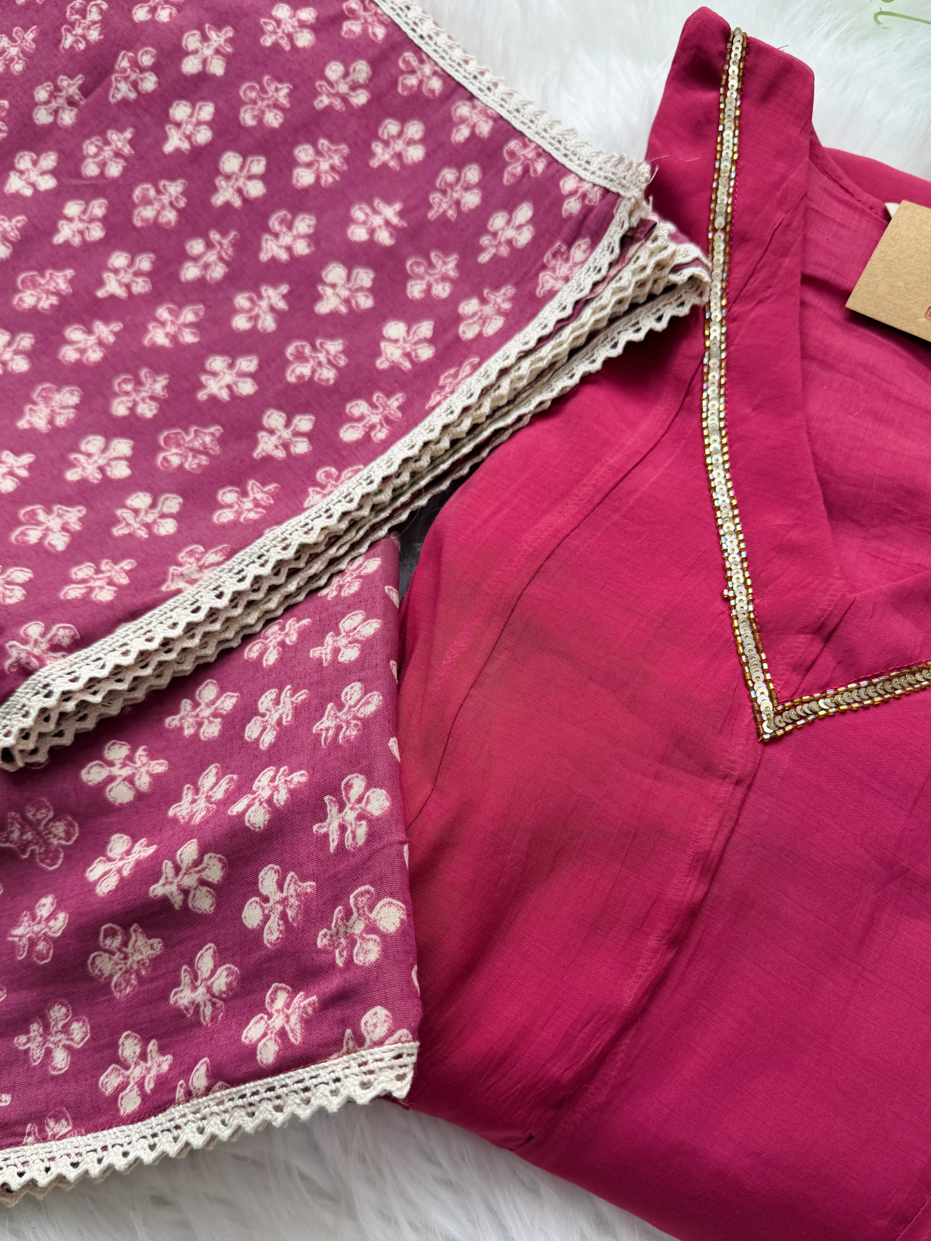 ✨ Mul Chanderi Hand Detailed Anarkali Set ✨ - Image 3