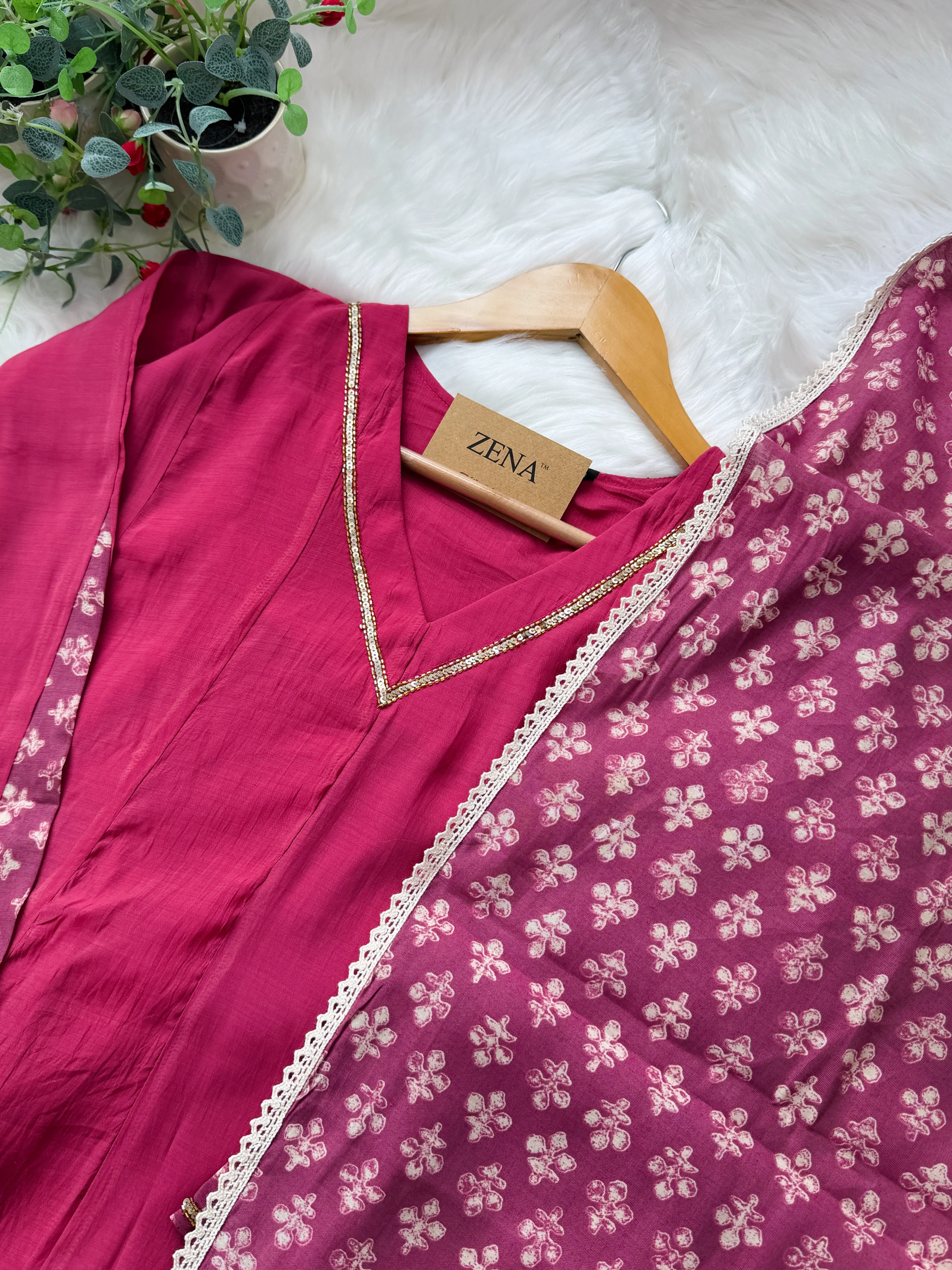 ✨ Mul Chanderi Hand Detailed Anarkali Set ✨ - Image 5