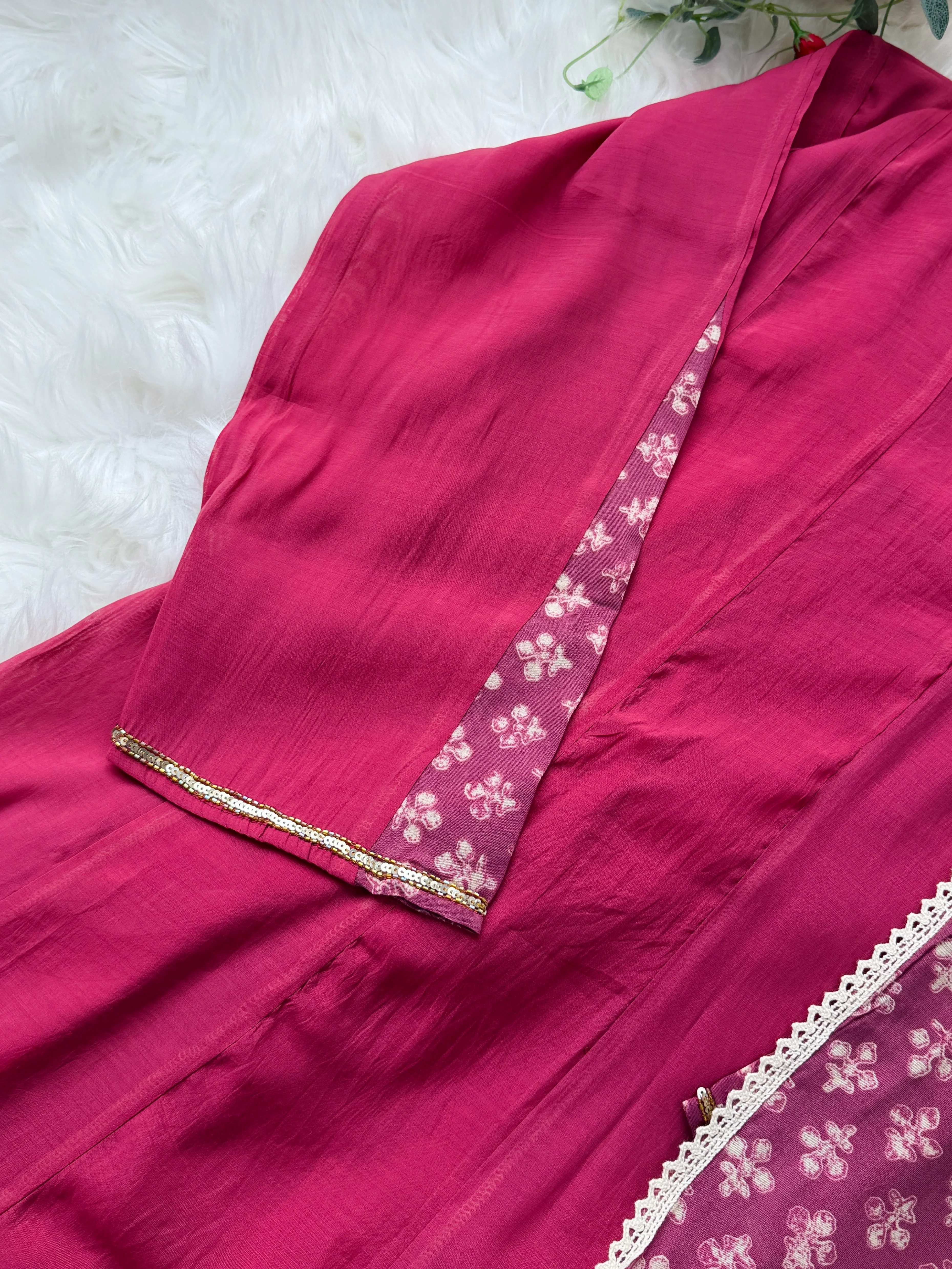 ✨ Mul Chanderi Hand Detailed Anarkali Set ✨ - Image 6