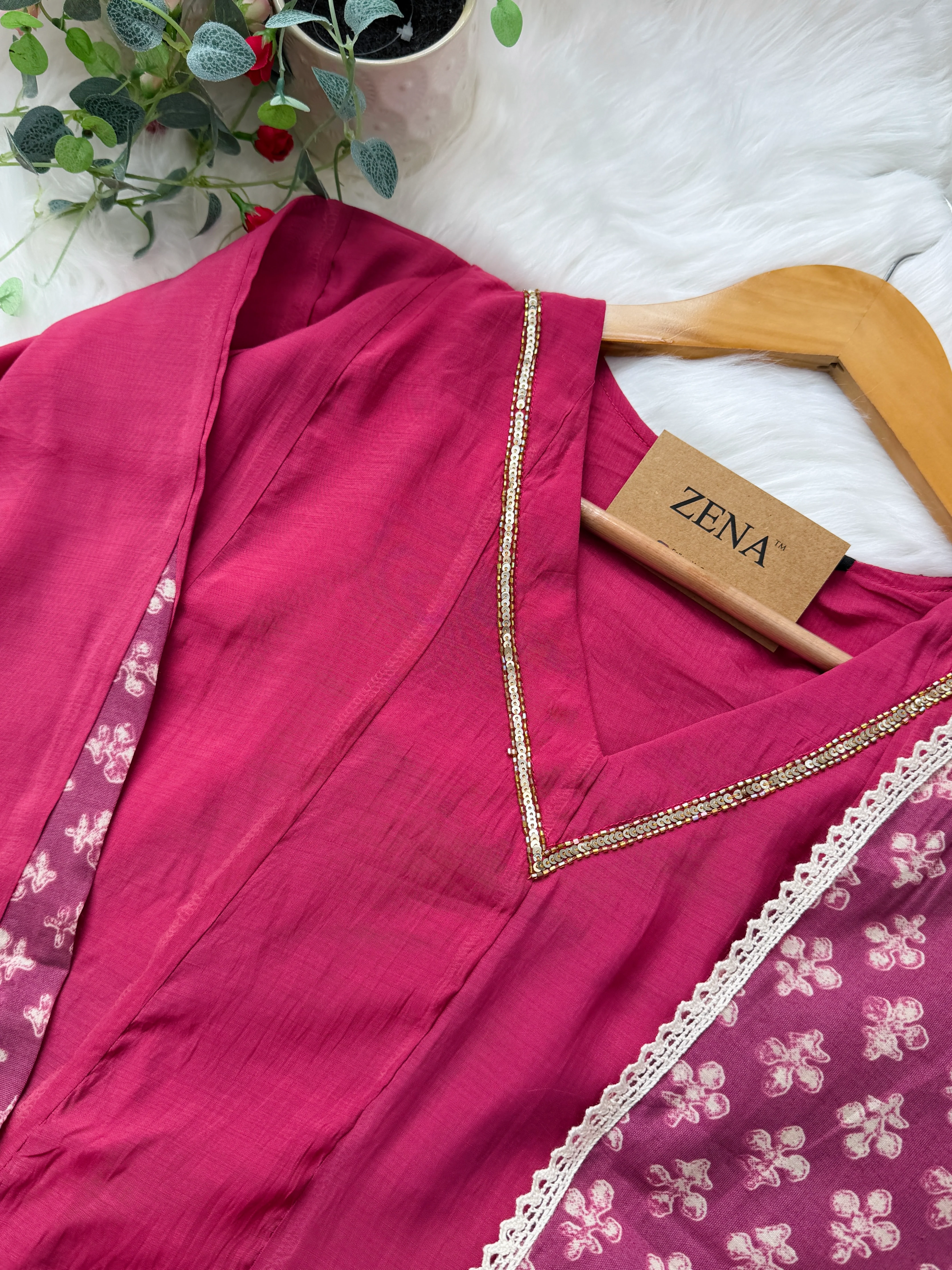 ✨ Mul Chanderi Hand Detailed Anarkali Set ✨ - Image 7