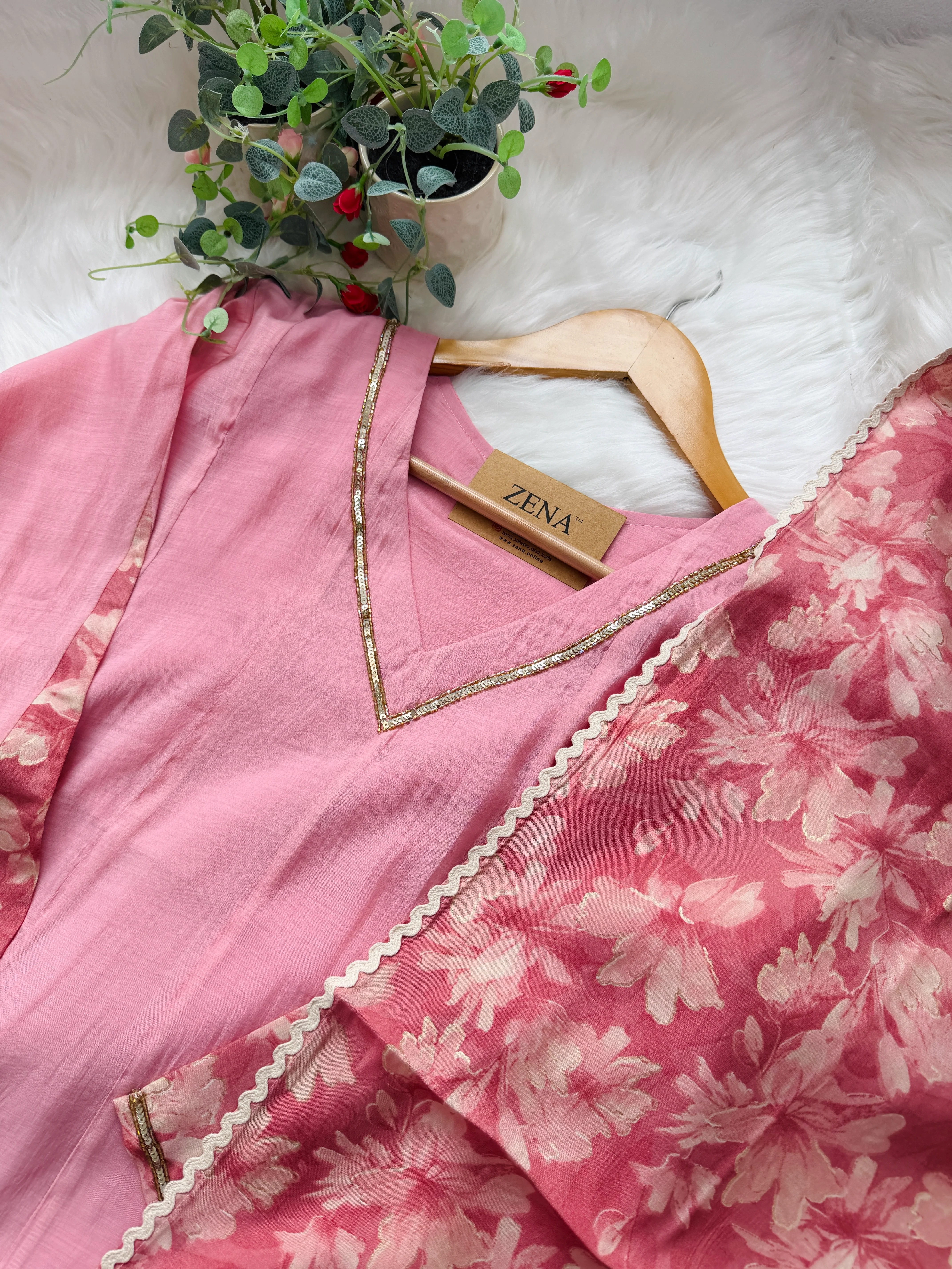 ✨ Mul Chanderi Hand Detailed Anarkali Set ✨ - Image 5