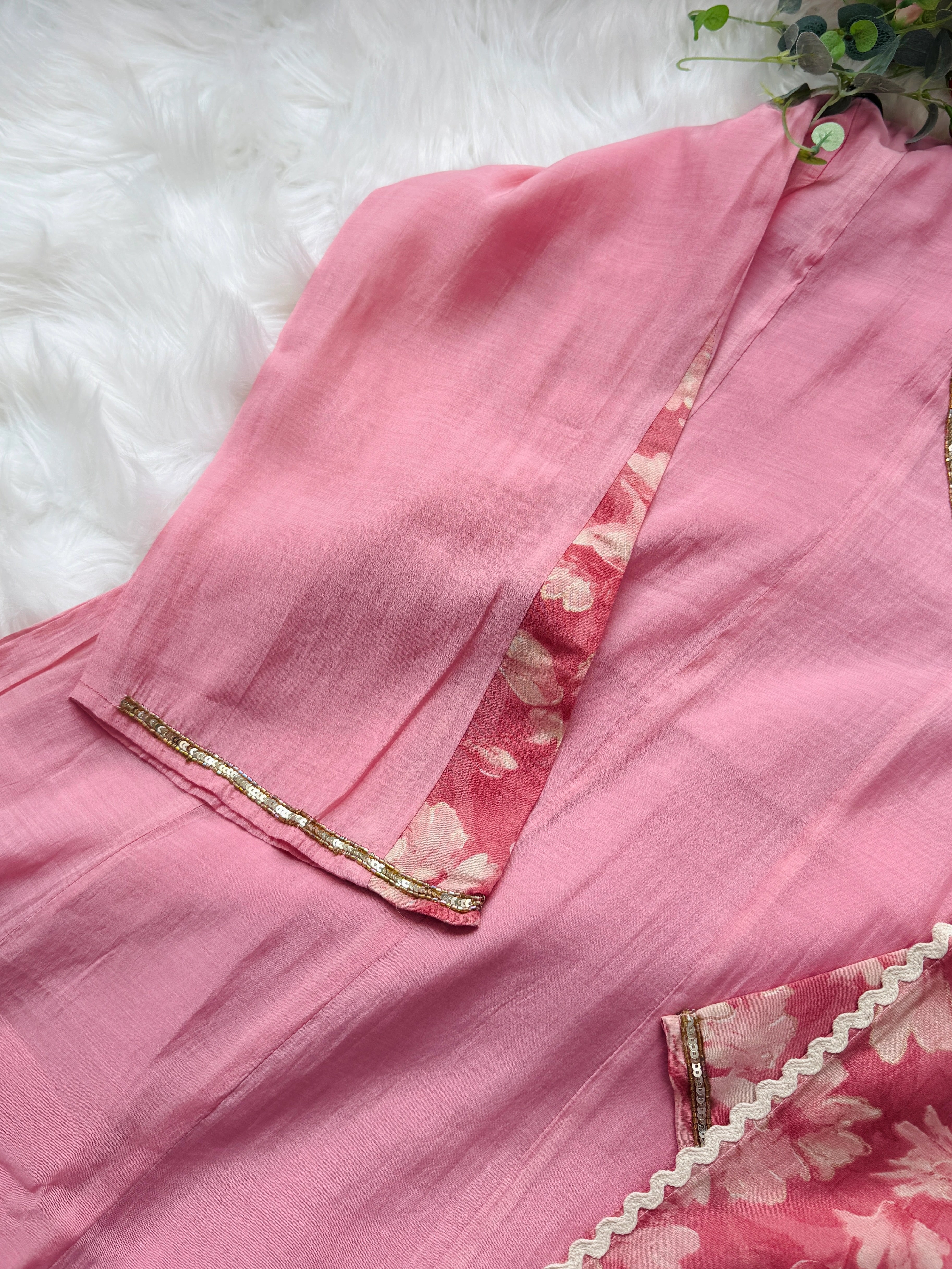 ✨ Mul Chanderi Hand Detailed Anarkali Set ✨ - Image 6