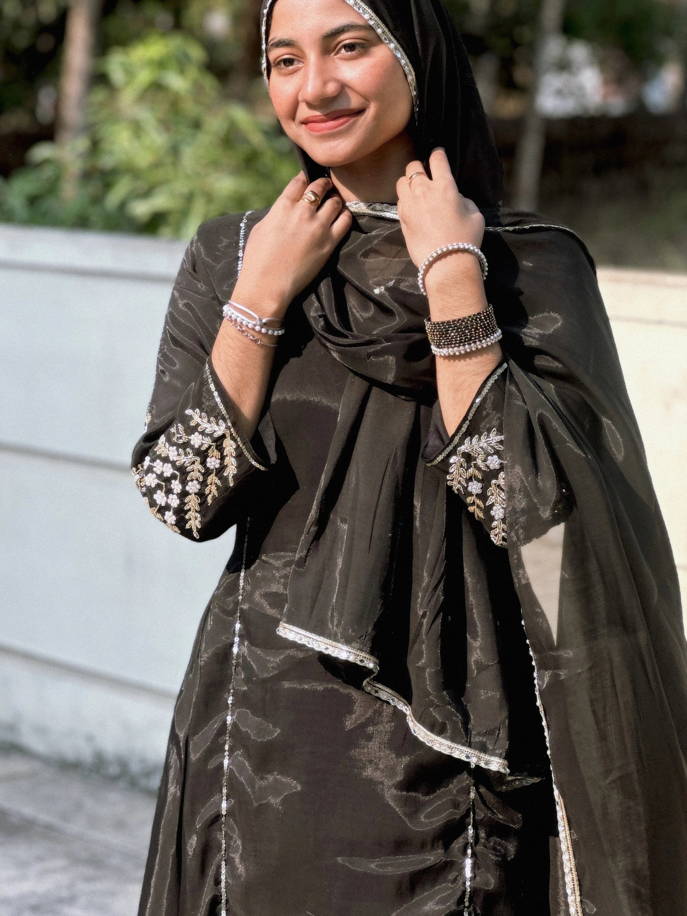 β¨ Mul Chanderi Hand Detailed Anarkali Set β¨ - Image 9
