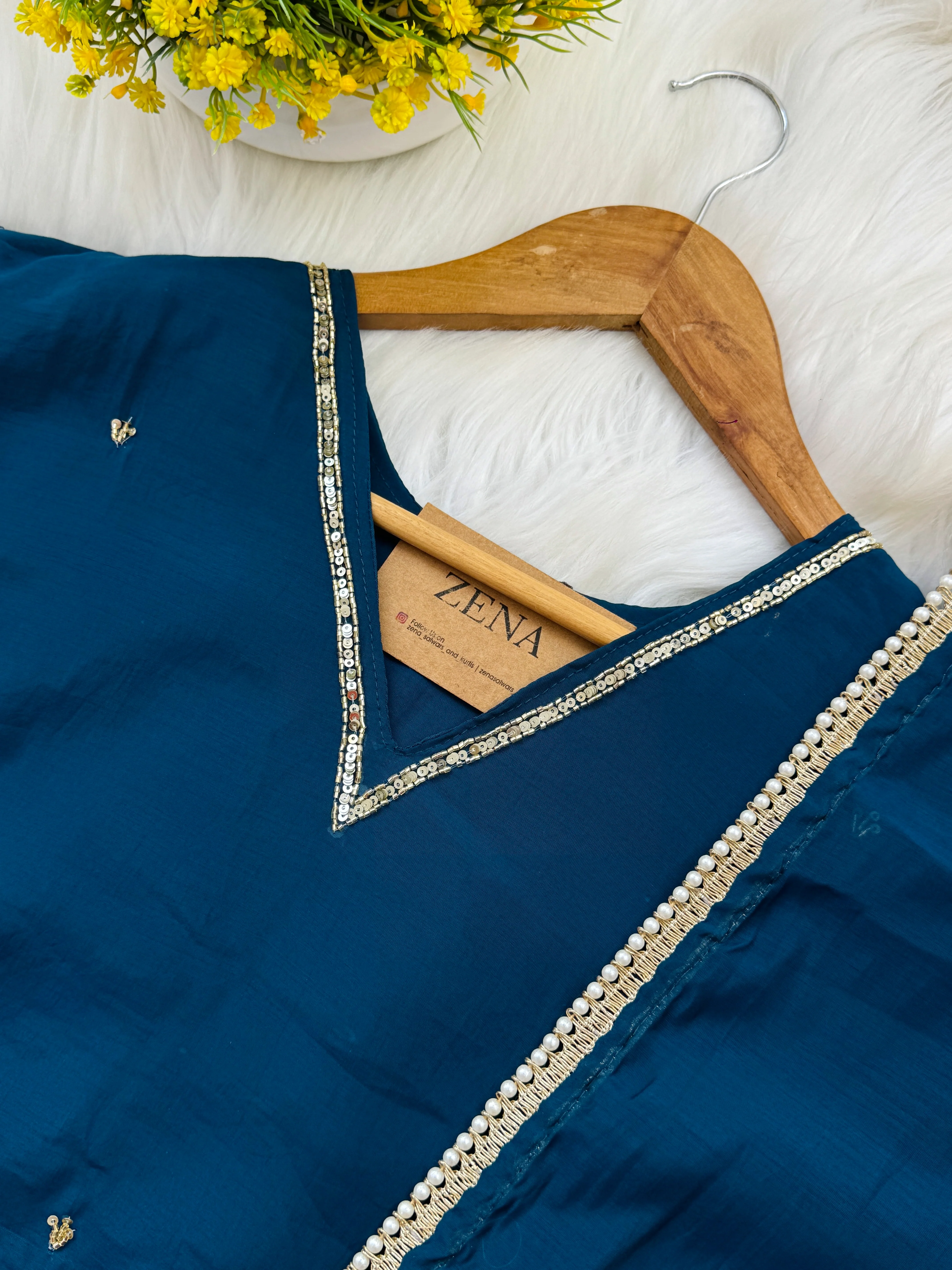 β¨ Mul Chanderi Hand Detailed Anarkali Set β¨ - Image 6