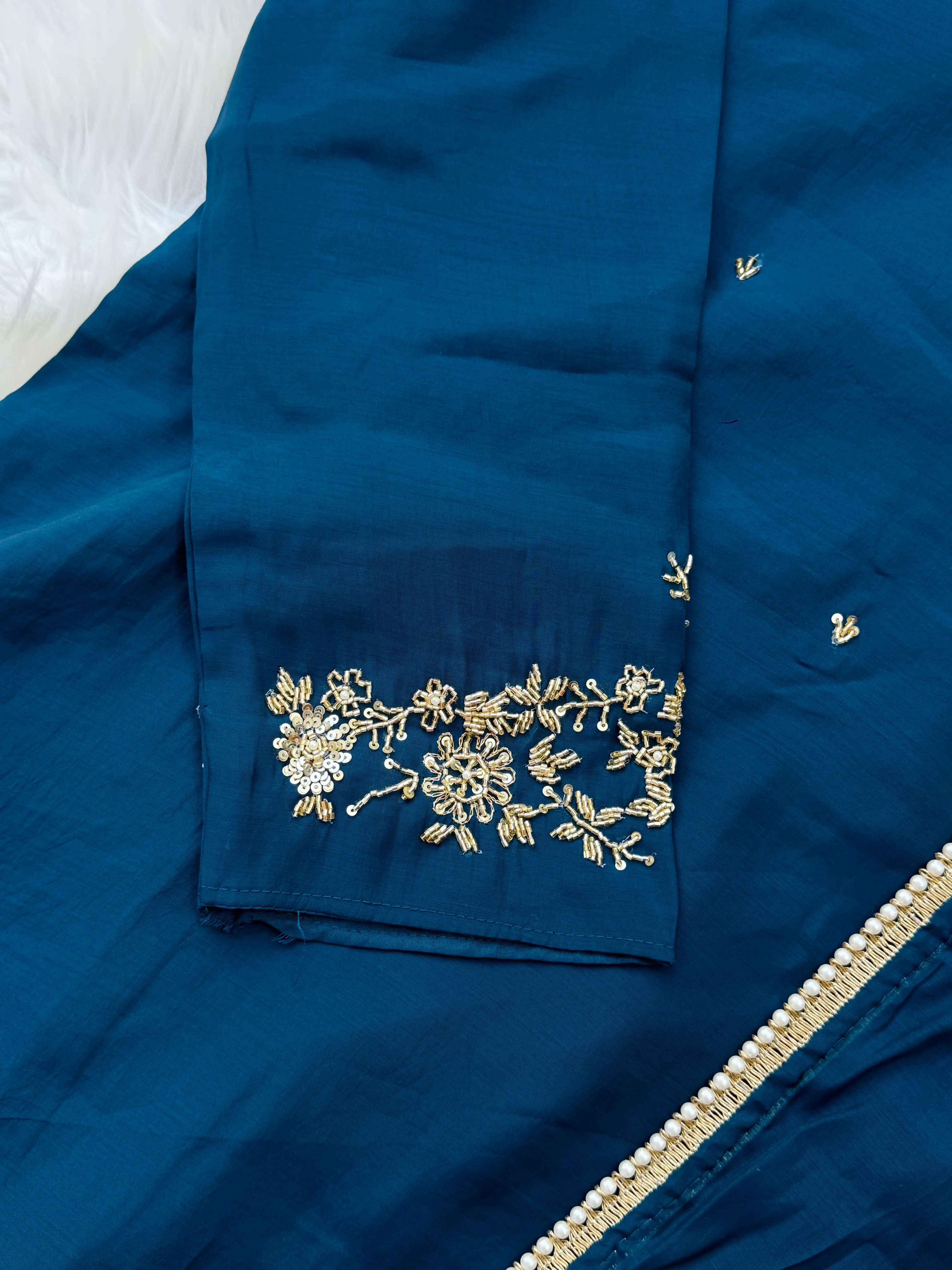 β¨ Mul Chanderi Hand Detailed Anarkali Set β¨ - Image 7