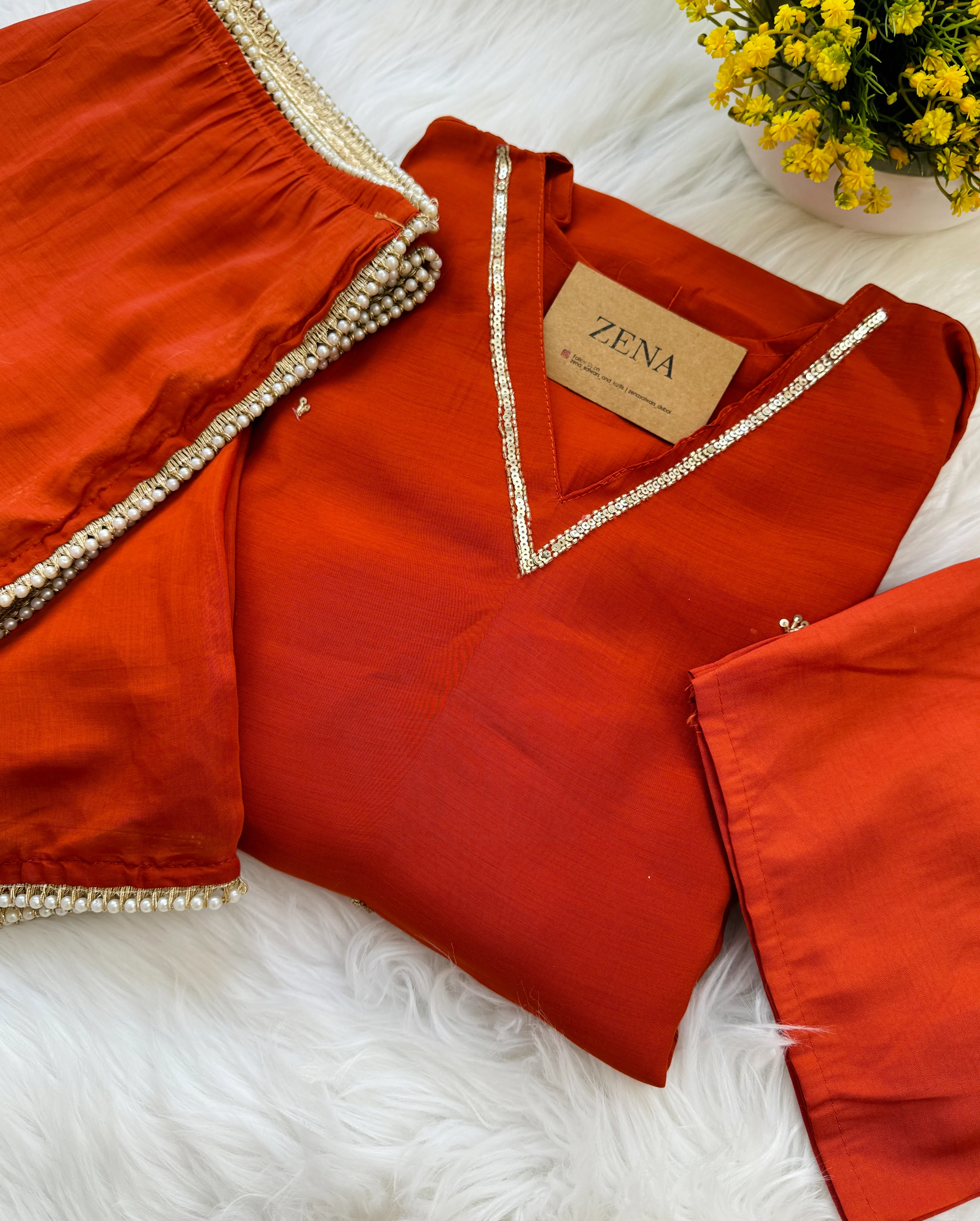 β¨ Mul Chanderi Hand Detailed Anarkali Set β¨