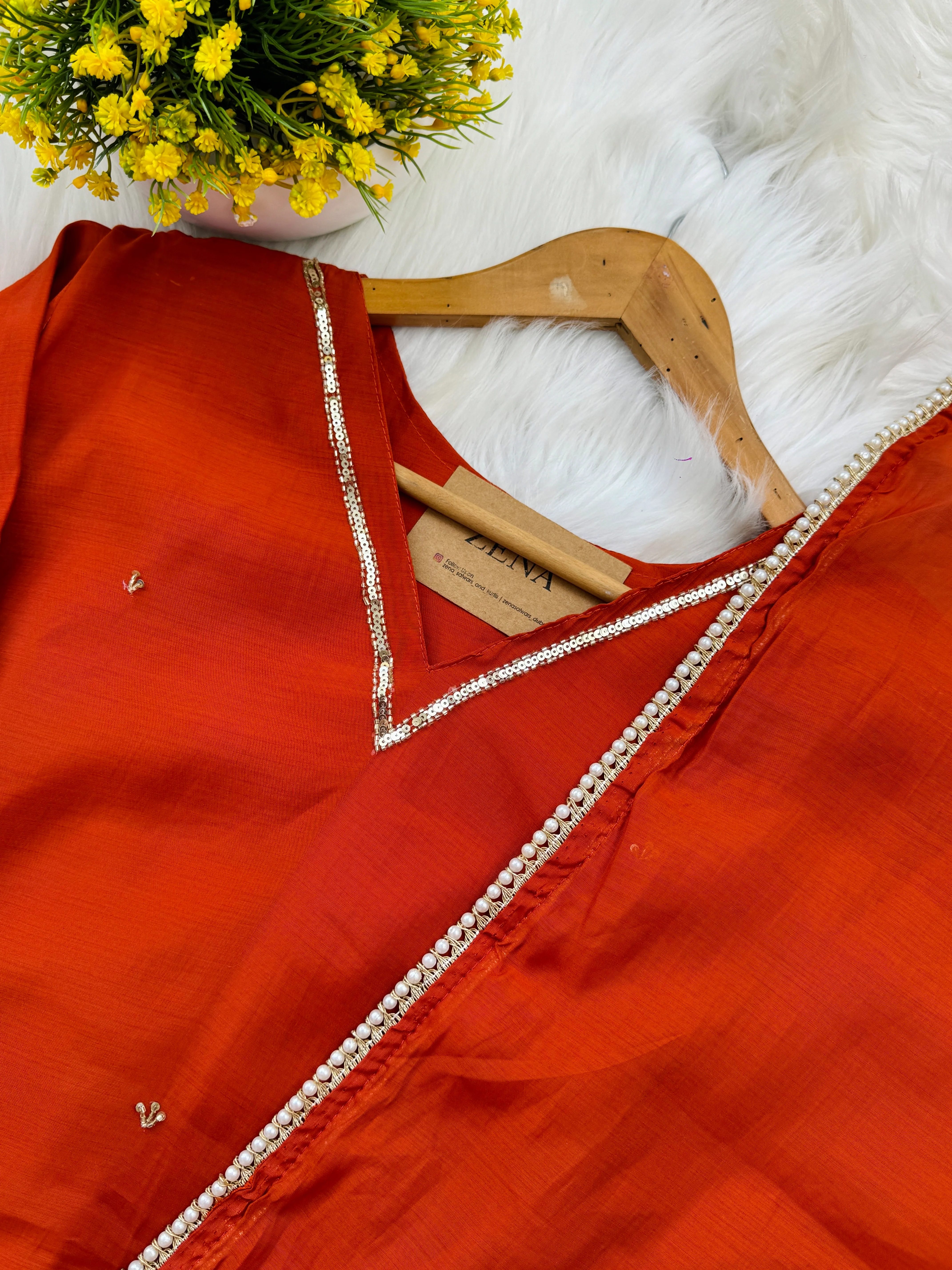 β¨ Mul Chanderi Hand Detailed Anarkali Set β¨ - Image 6