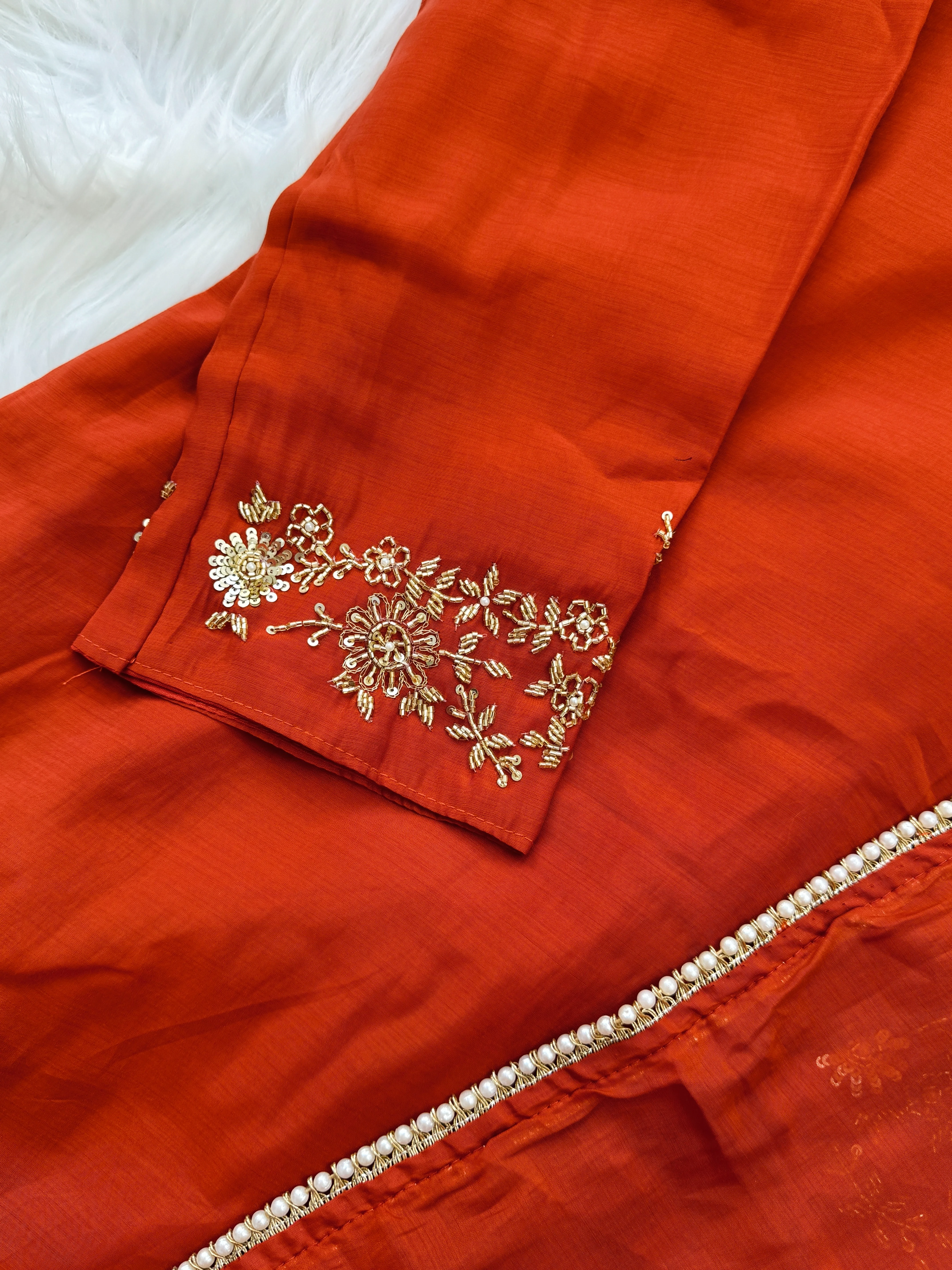 β¨ Mul Chanderi Hand Detailed Anarkali Set β¨ - Image 7