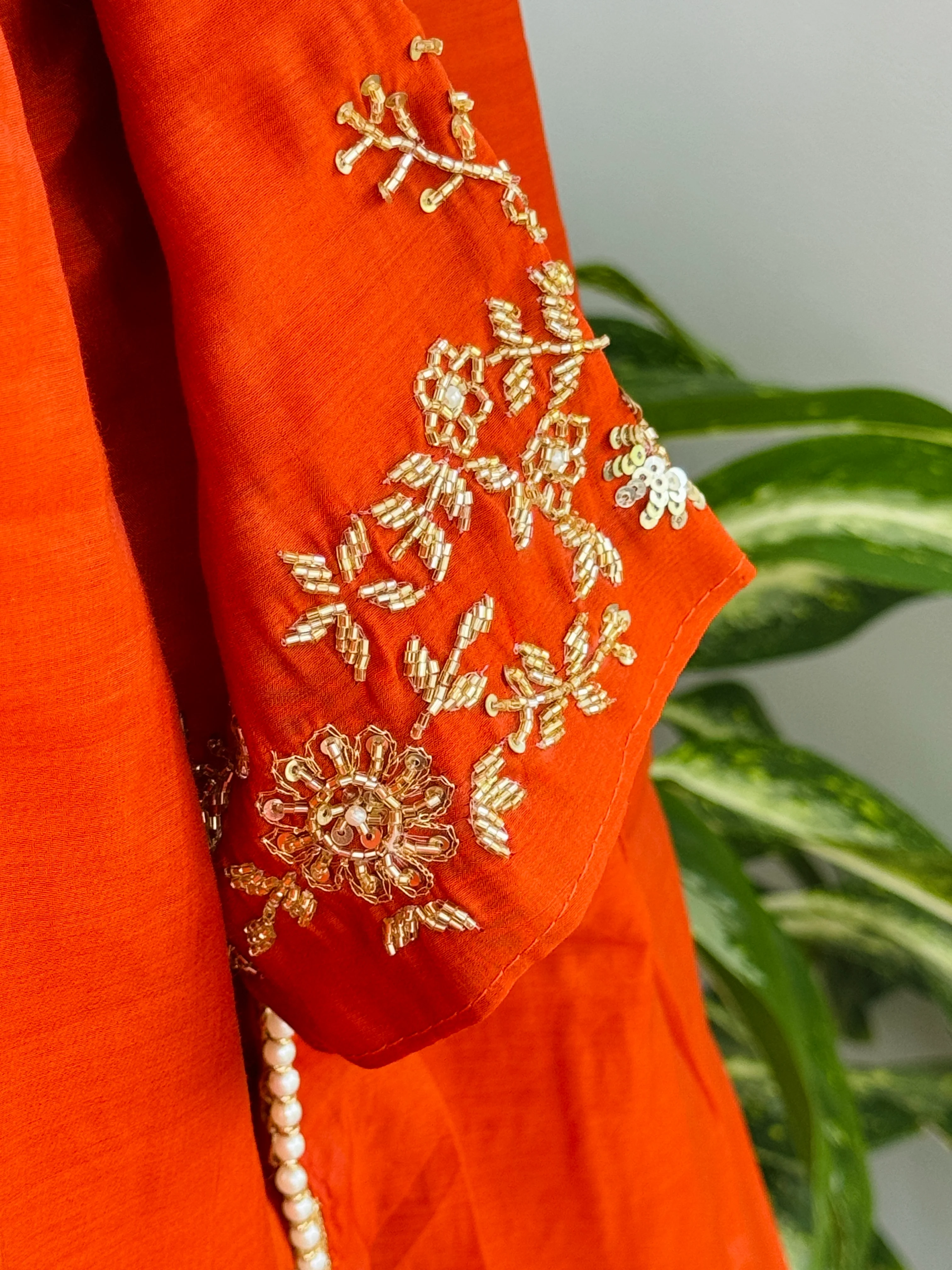 β¨ Mul Chanderi Hand Detailed Anarkali Set β¨ - Image 9