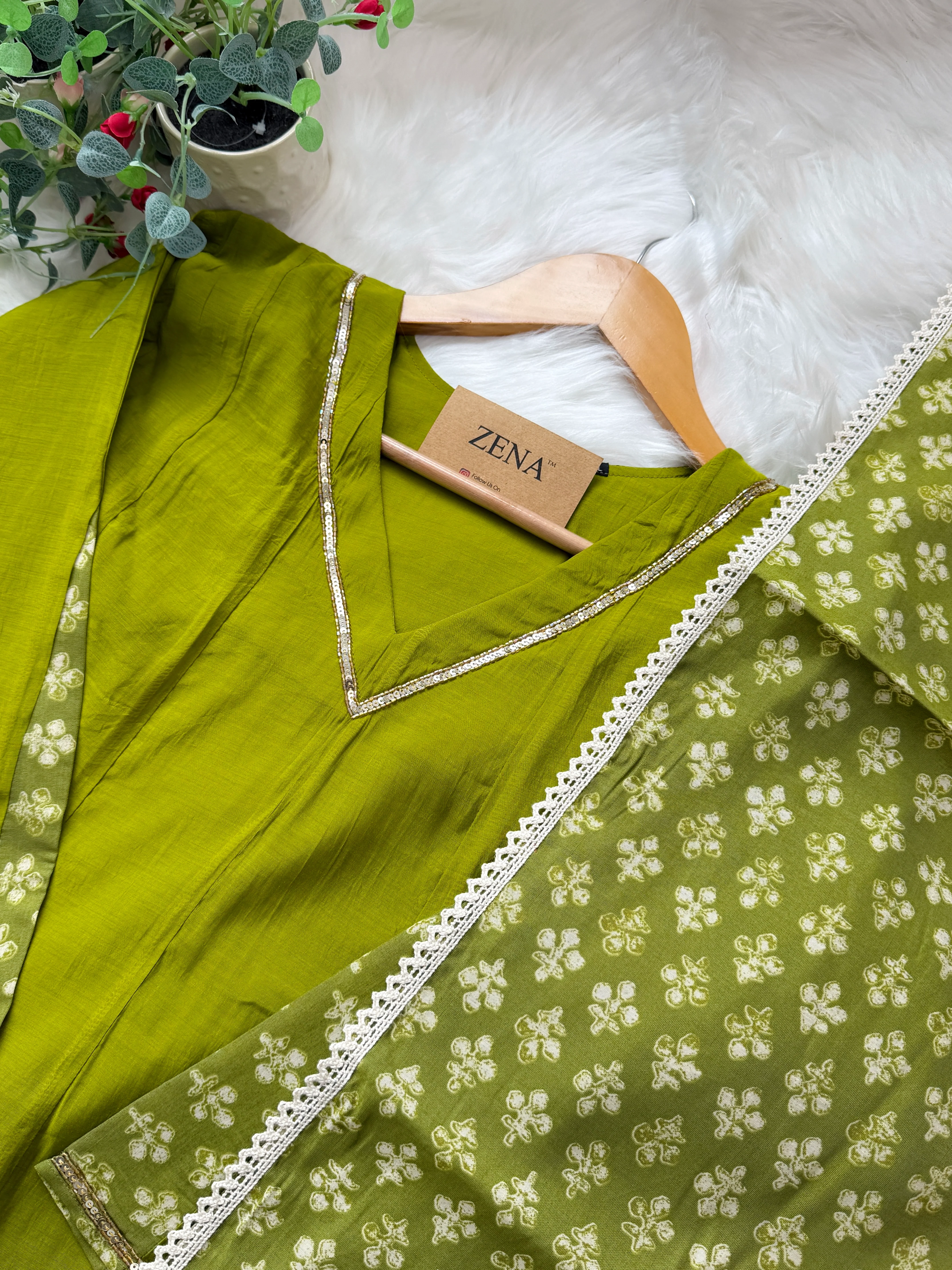 ✨ Mul Chanderi Hand Detailed Anarkali Set ✨ - Image 5