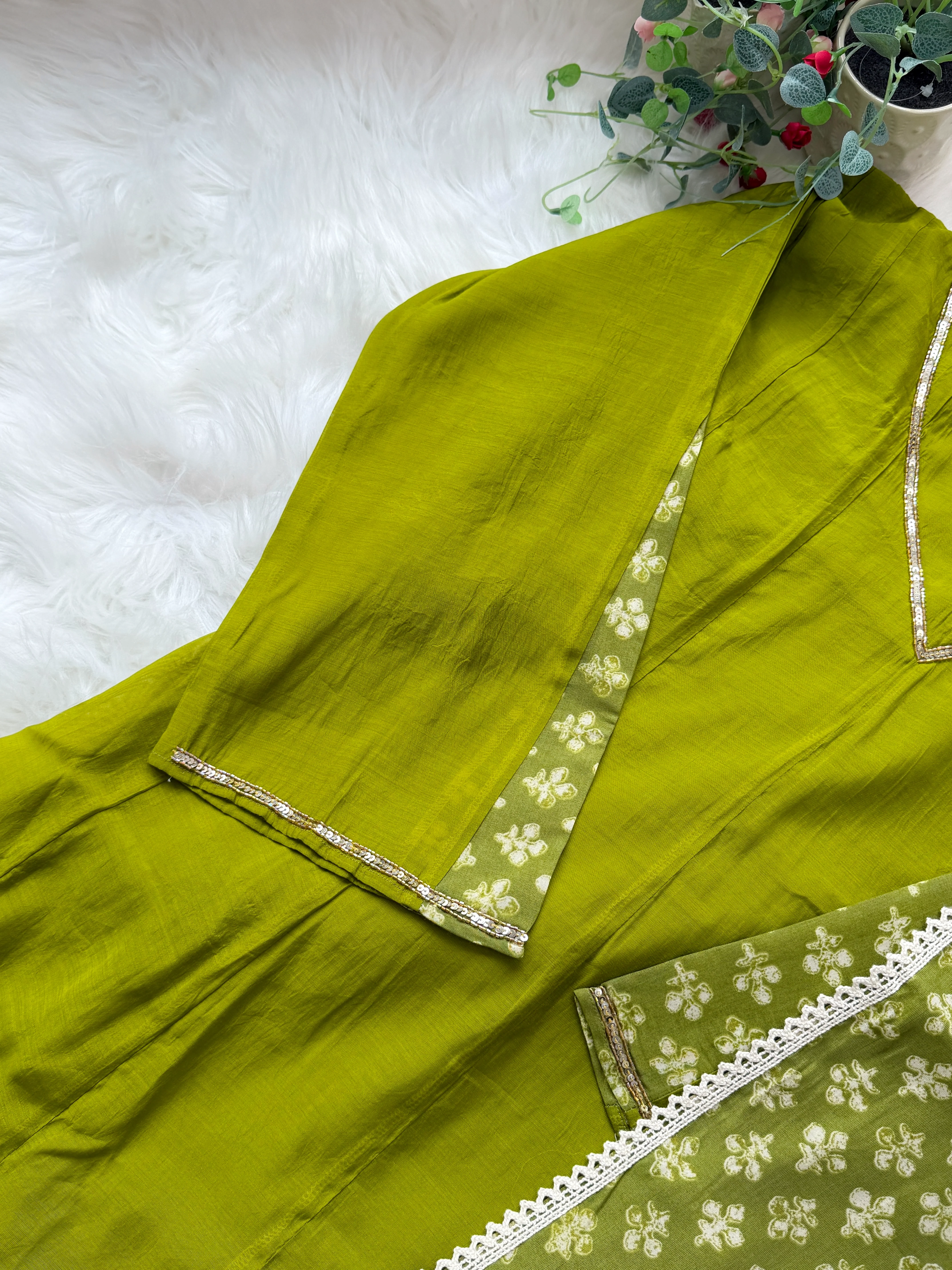 ✨ Mul Chanderi Hand Detailed Anarkali Set ✨ - Image 6