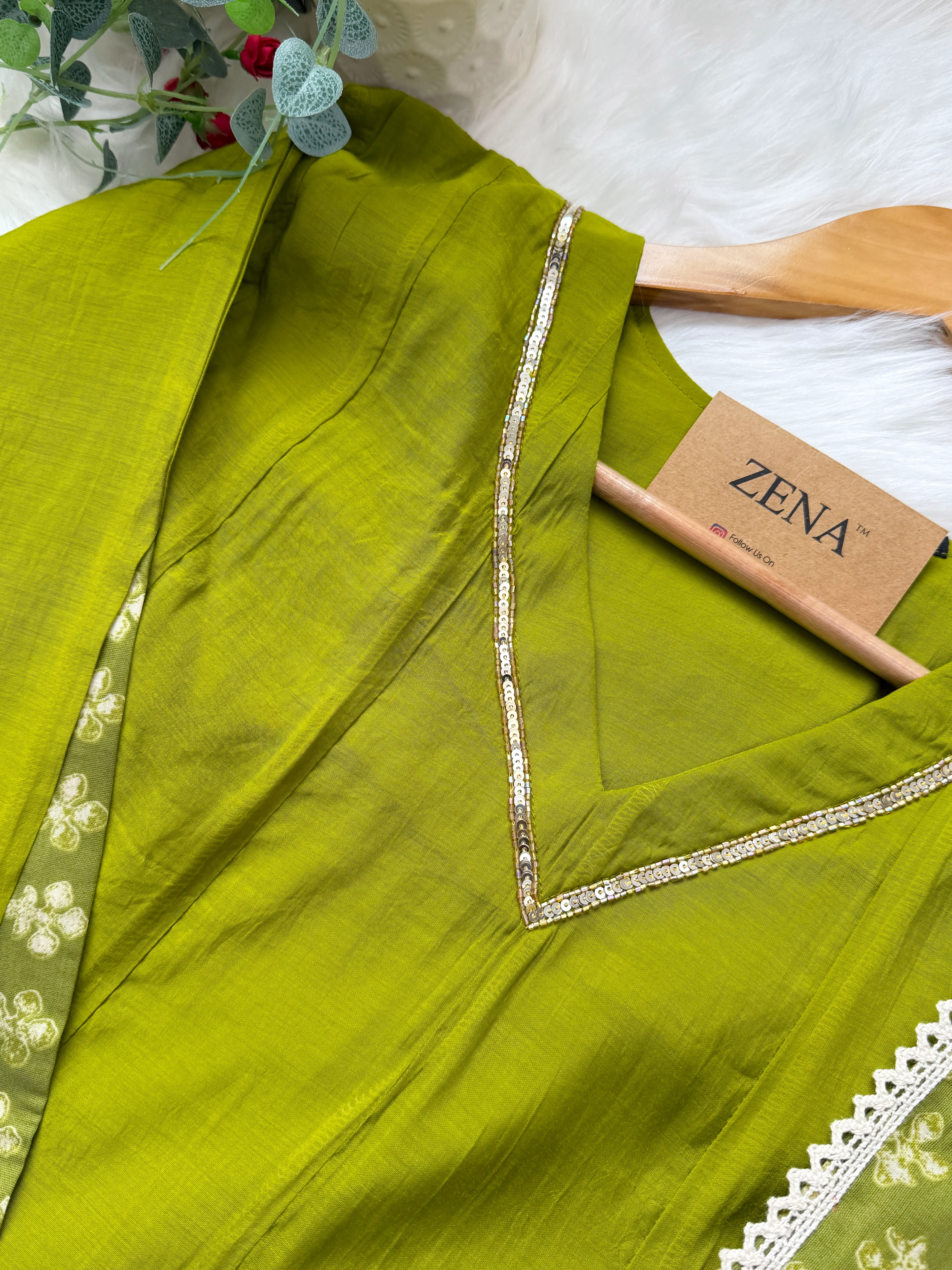 ✨ Mul Chanderi Hand Detailed Anarkali Set ✨ - Image 7