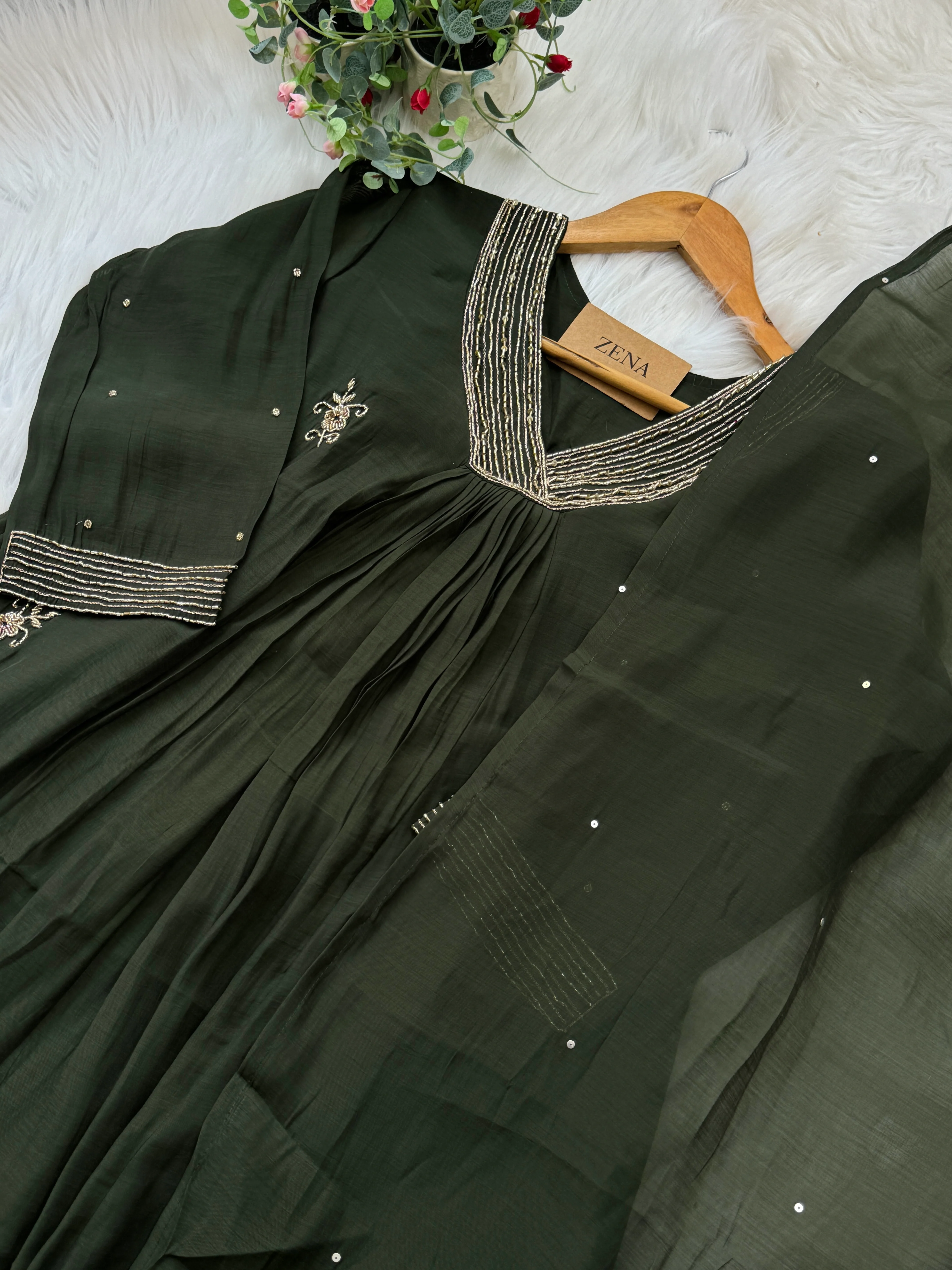 ✨ Mul Chanderi Hand Detailed Anarkali Suit ✨ - Image 5